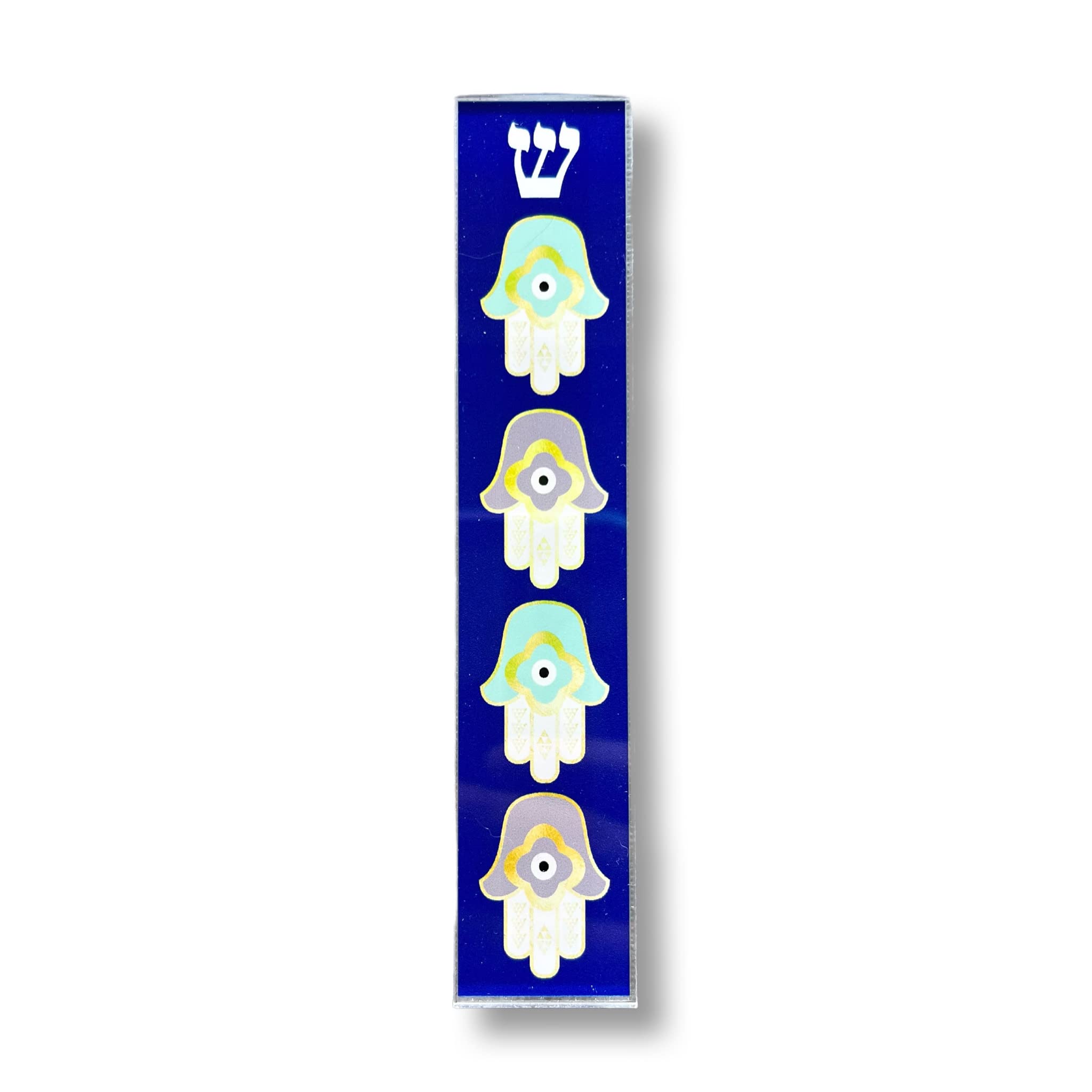Hamsa Mezuzah with Evil Eye Protection - Acrylic & Aluminum Waterproof Jewish Scroll Case - Perfect for Housewarming, Engagement & Jewish Gifts (Kosher Scroll Option Available) - Ideal for Home Blessings, Office Decor & Spiritual Protection