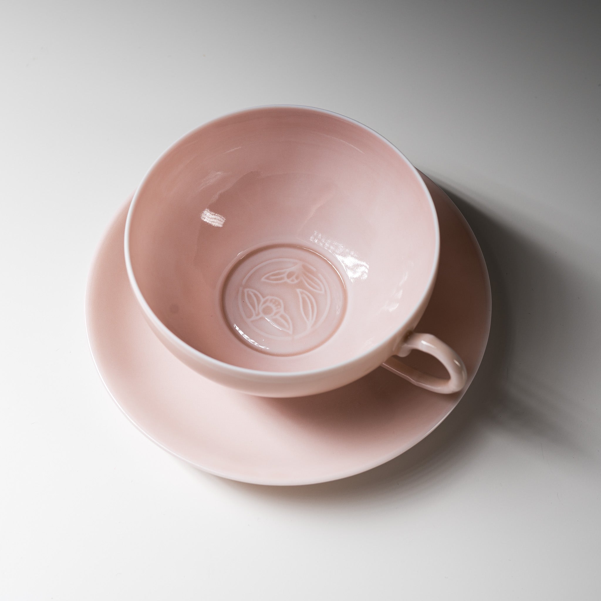 Nishikawa Japan Handmade Ceramic Cup and Saucer Set - Elegant Salmon Pink | Japanese Tea Set for Afternoon Tea, Coffee Break & Gift Giving