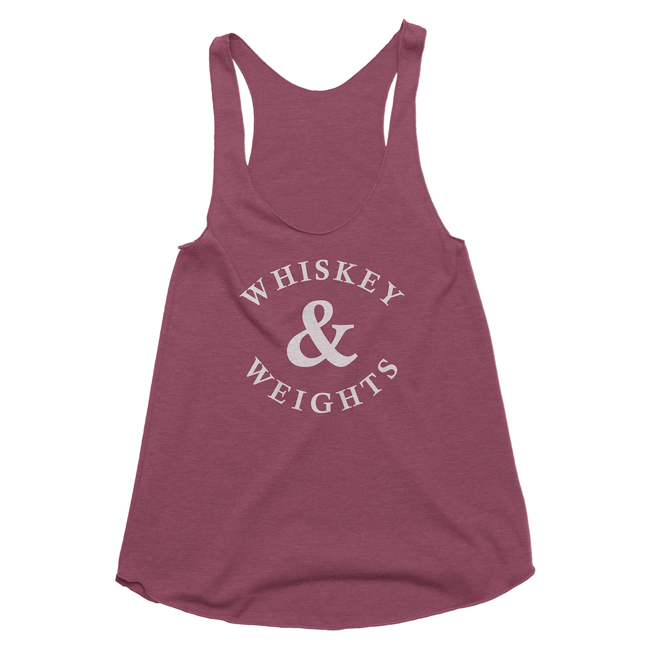 Women's Spunky Pineapple Whiskey & Weights Gym Tank Top - Workout Fitness Shirt for Weightlifting & Cross Training | Perfect for Gym, Running & Casual Wear