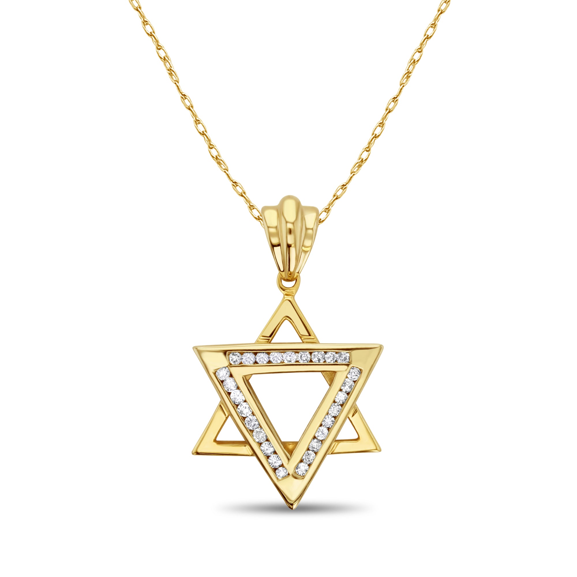 Polished Jewish Star of David Necklace - Sterling Silver or Gold Pendant for Men & Women - Perfect for Hanukkah, Bar Mitzvah & Jewish Holiday Gifts