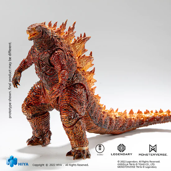 HIYA 7-inch 18cm Godzilla Action Figure - King of the Monsters Burning Godzilla Collectible Toy for Display & Play | Perfect for Movie Fans & Collectors