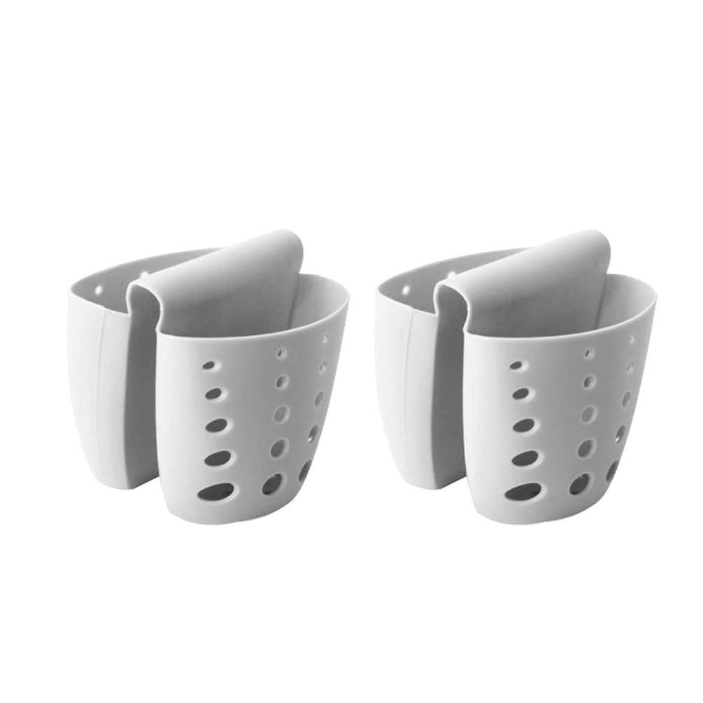2-Pack Stainless Steel Sink Drain Basket Set - Kitchen Sponge Holder, Soap & Brush Drying Rack, Faucet Organizer - Perfect for Dishwashing, Countertop Storage & Sink Organization