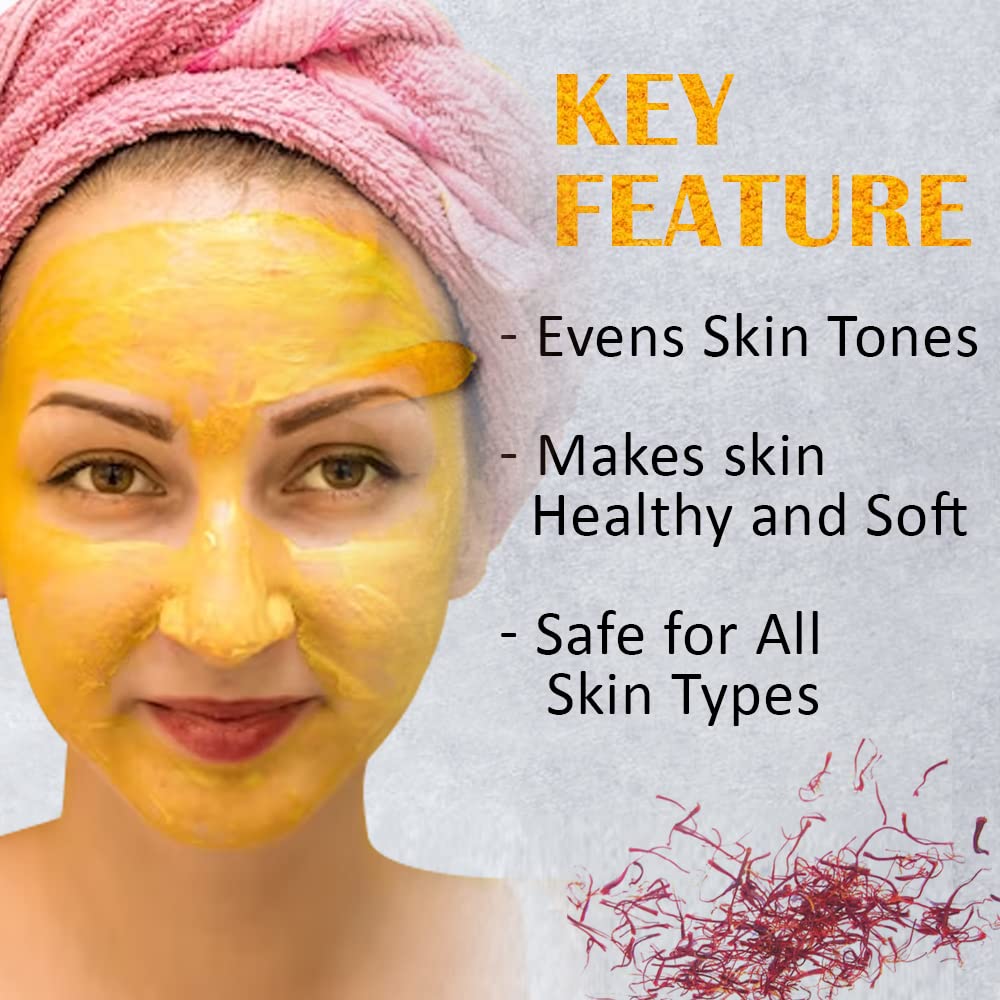 BEAUTYRELAY LONDON MC Mama Ubtan Face Mask - Saffron & Turmeric Brightening Mask for Tan Removal, Blemish Reduction & Glowing Skin (200g) | Perfect for Daily Skincare Routine & Post-Sun Care
