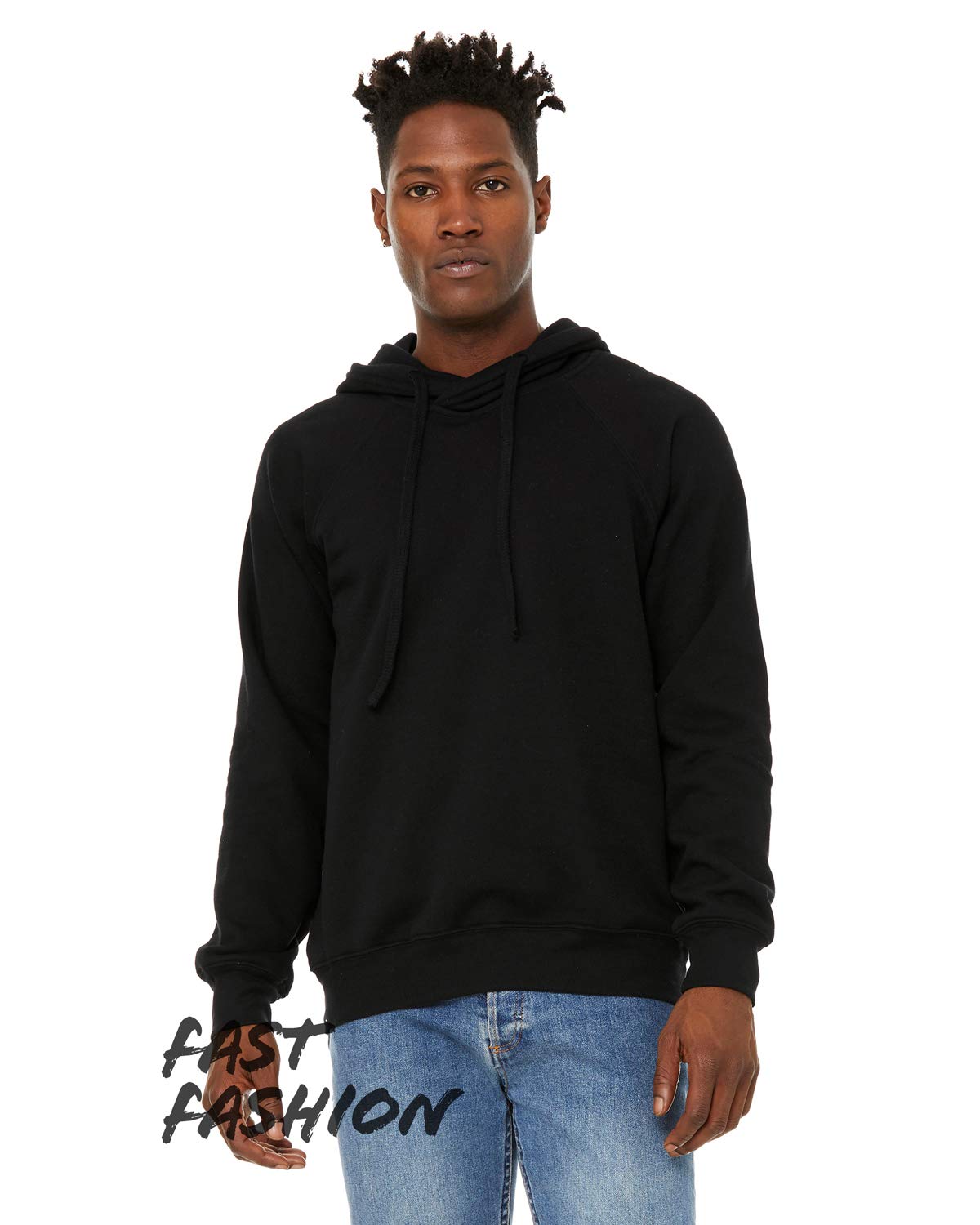 Bella + Canvas Unisex Crossover Hoodie - Soft Comfortable Pullover Sweatshirt for Men & Women (Black) - Perfect for Casual Wear, Street Style & Loungewear