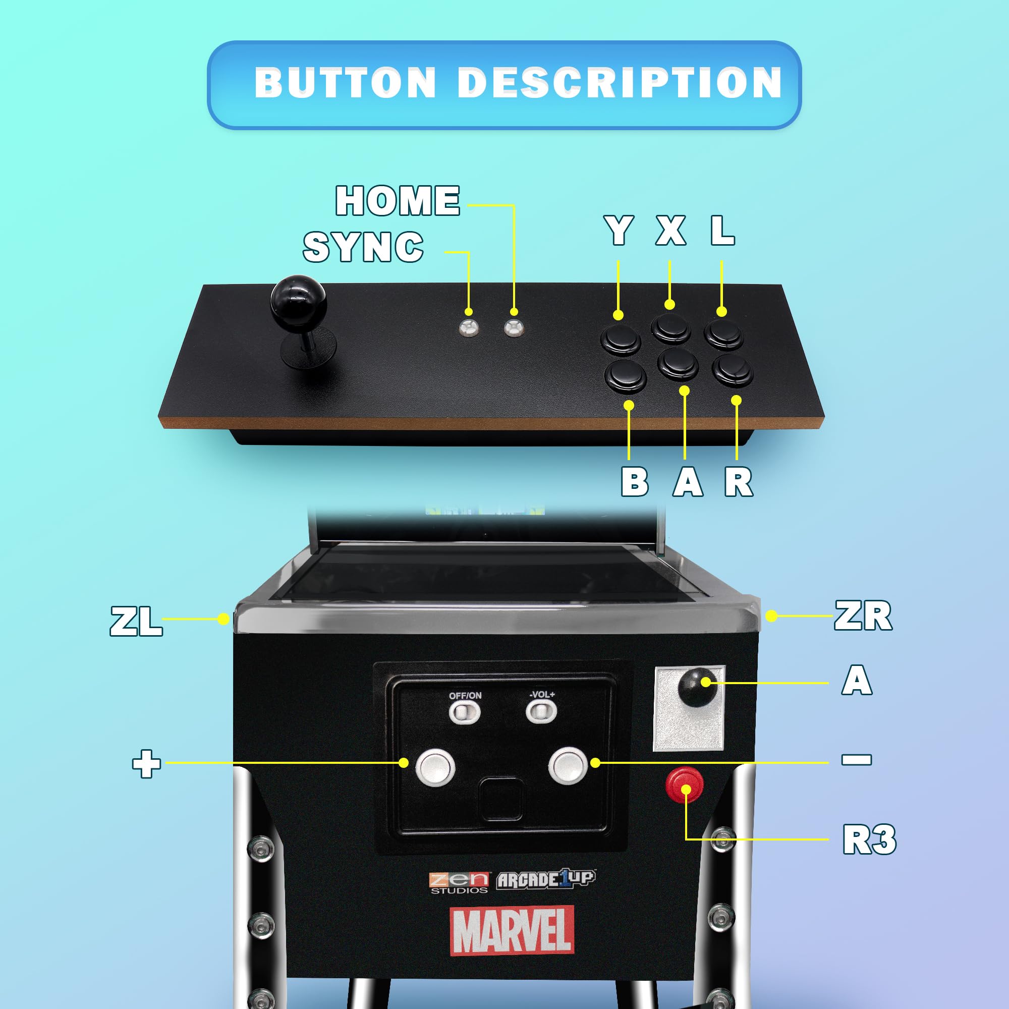 Arcade1Up Switch Fighting Stick - Digital Pinball Joystick Controller for Nintendo Switch | Compatible with Arcade1Up Pinball Machines | Perfect for Home Arcade Gaming & Multiplayer Battles