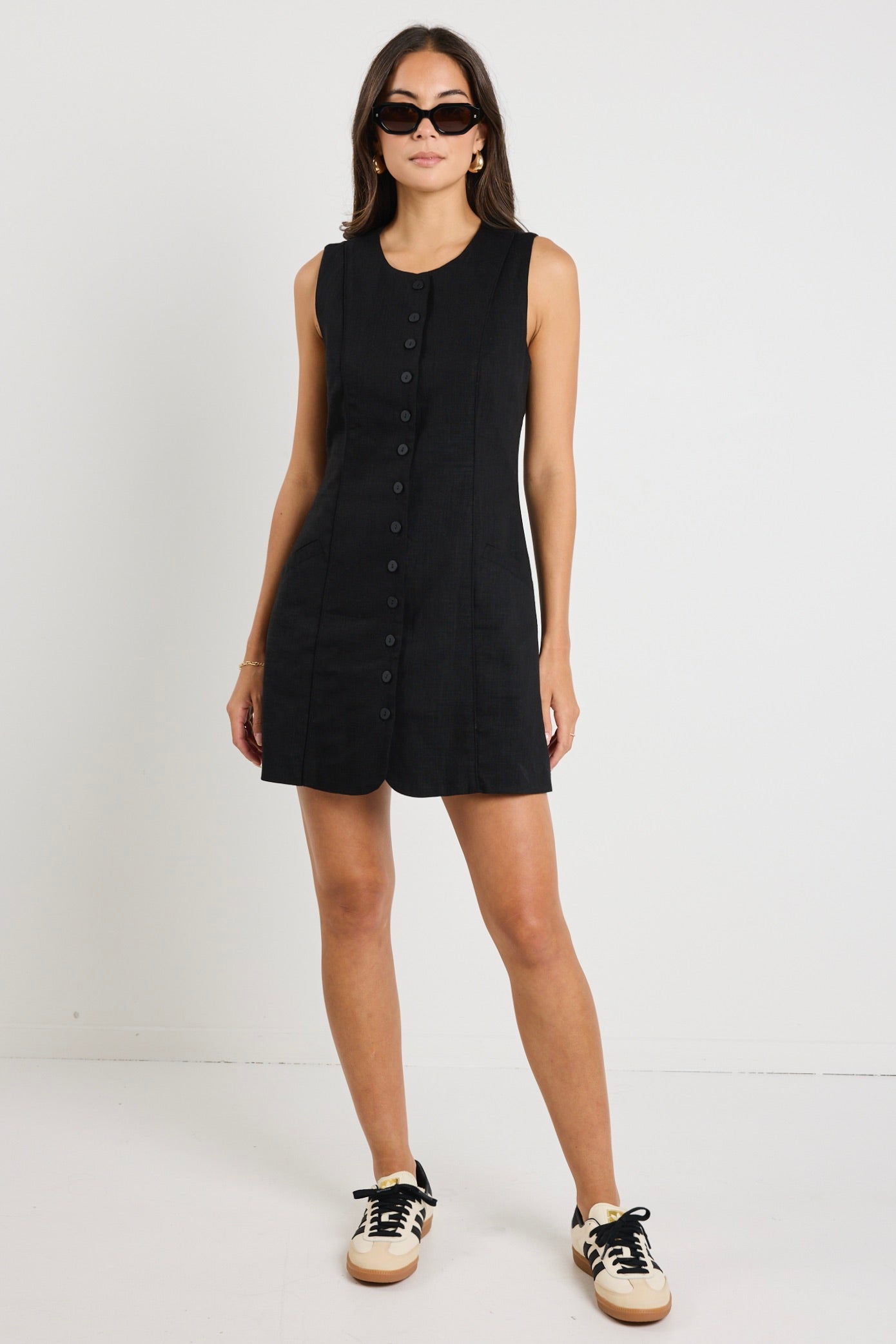 Escape Black Mini Vest Dress - Stylish & Comfortable Women's Sleeveless Dress for Casual Wear, Night Out, and Summer Fashion