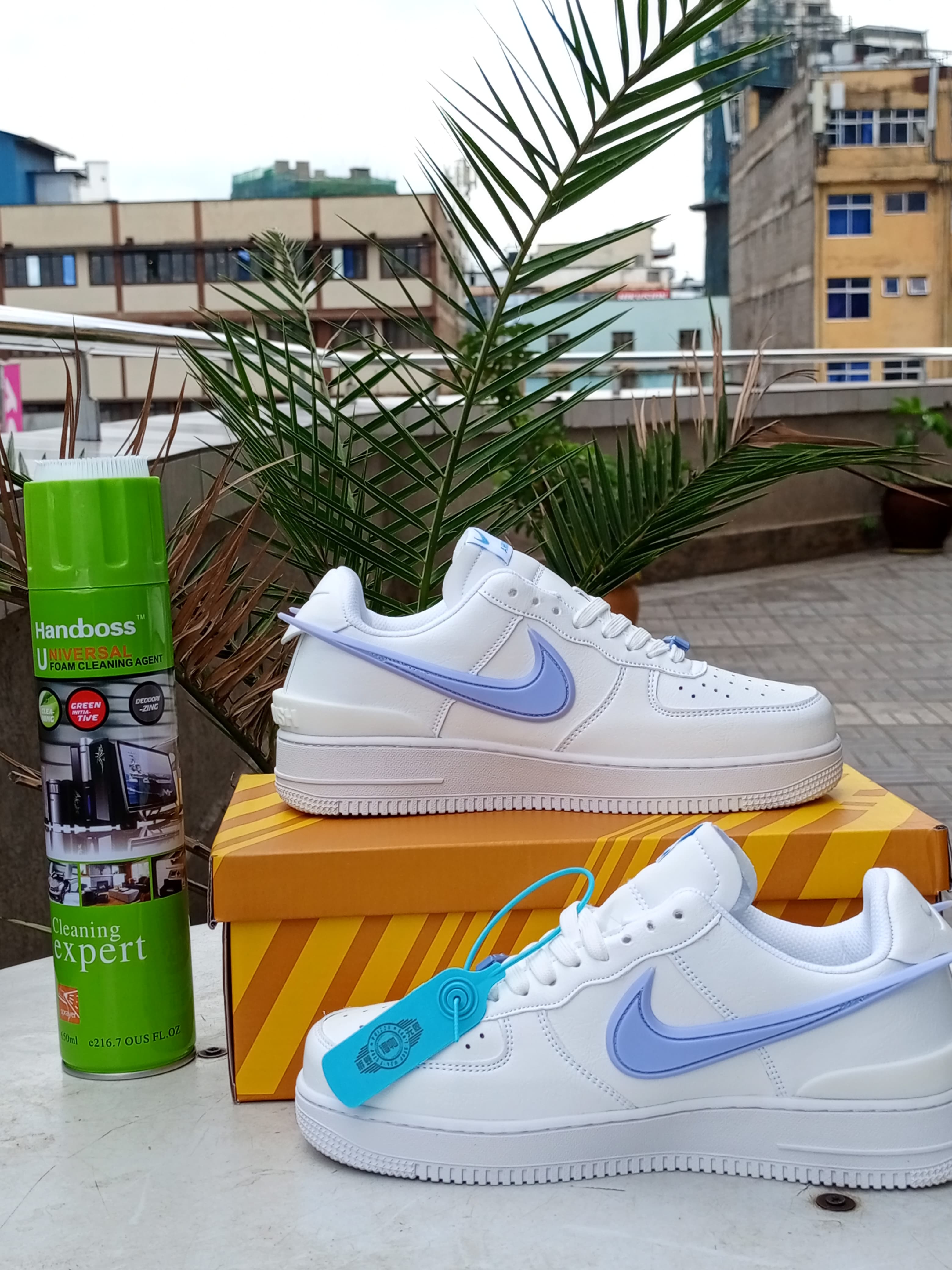 AMBUSH x Nike Air Force 1 Low White Light Blue Accents Sneakers - Stylish Streetwear for Men & Women | Perfect for Casual Wear, Urban Fashion & Sneaker Collection