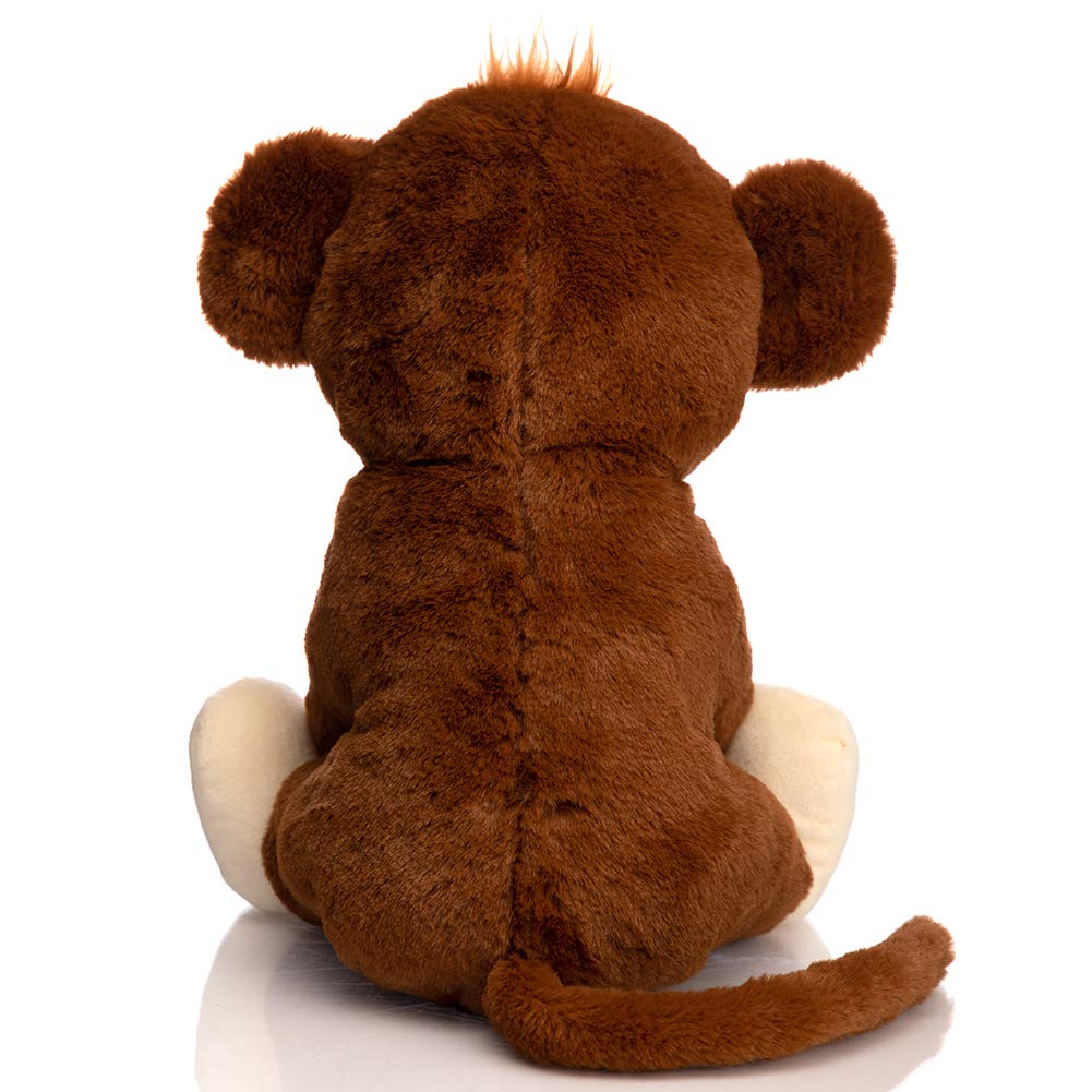 HollyHOME 12 Inch Plush Monkey Stuffed Animal - Soft Brown Monkey Toy for Kids, Perfect Birthday Gift & Cuddly Companion for Bedtime, Playtime and Nursery Decor