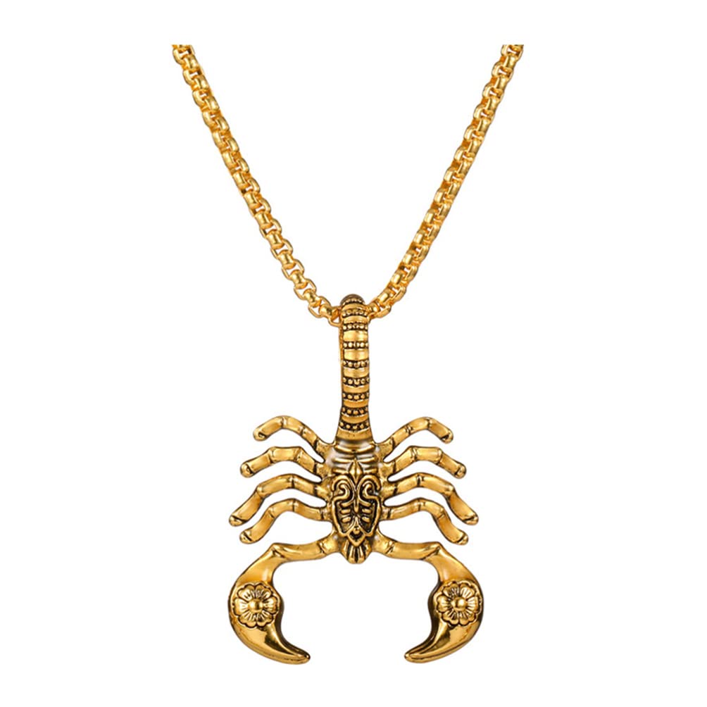 USHOBE Glow in The Dark Scorpion Necklace - Punk Stainless Steel Pendant Chain for Men & Women - Gothic Hip Hop Jewelry - Perfect for Halloween, Rave Parties & Nightclubs