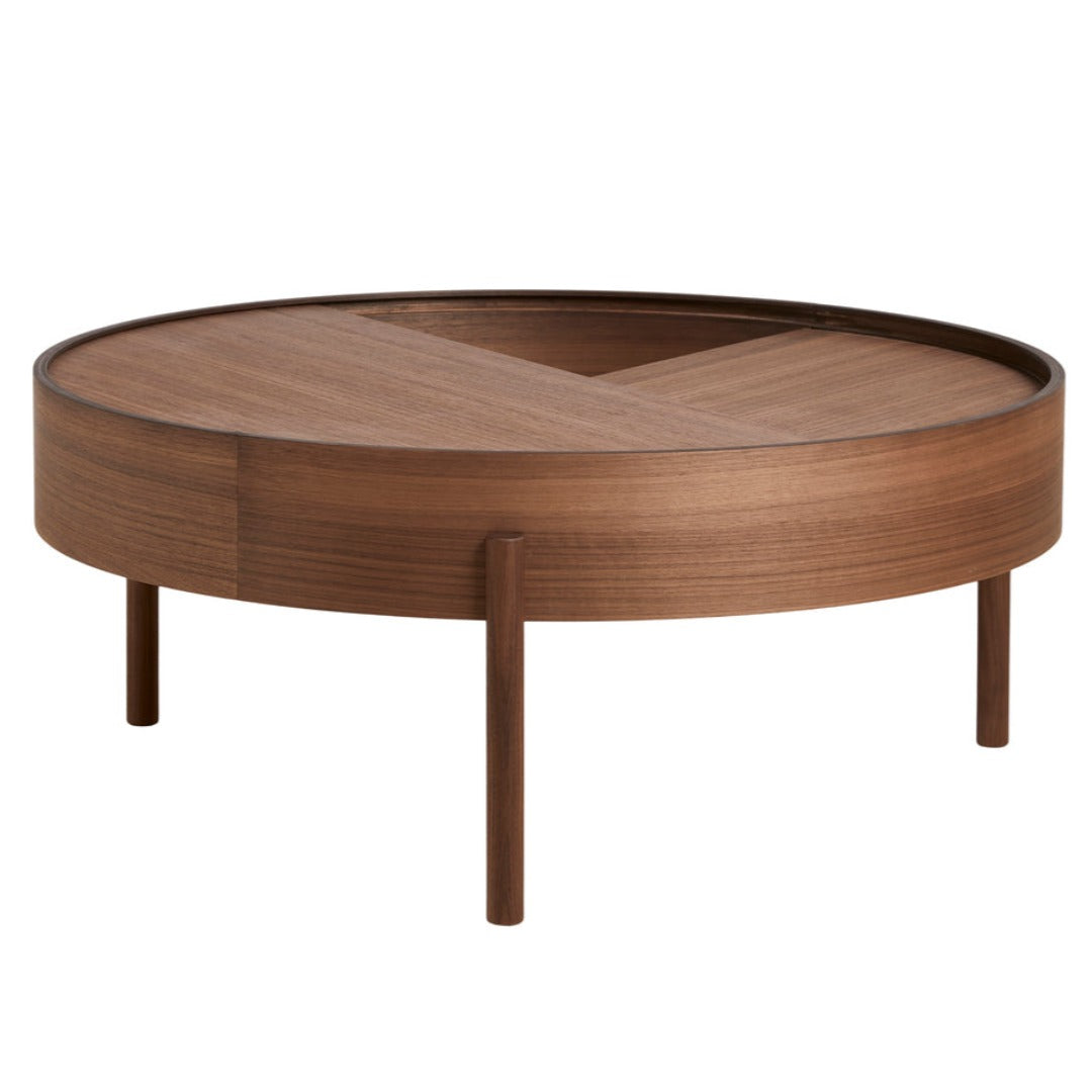 Modern Arc Coffee Table - Mid Century Design Glass Top Living Room Furniture for Small Spaces - Perfect for Apartments, Lounges & Home Decor