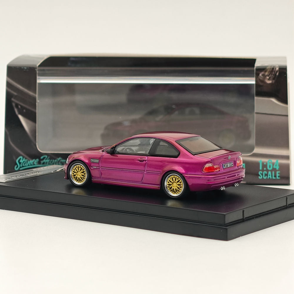 1/64 Scale Street Weapon BMW E46 M3 High Rev Series Purple Diecast Model Car - Collectible Toy Car for Display, Racing Games & Gift Giving