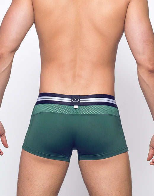 2eros Aktiv Helios Mesh Boxer Briefs for Men - Breathable & Comfortable Underwear - Hunter Green - Ideal for Workouts, Running & Everyday Wear