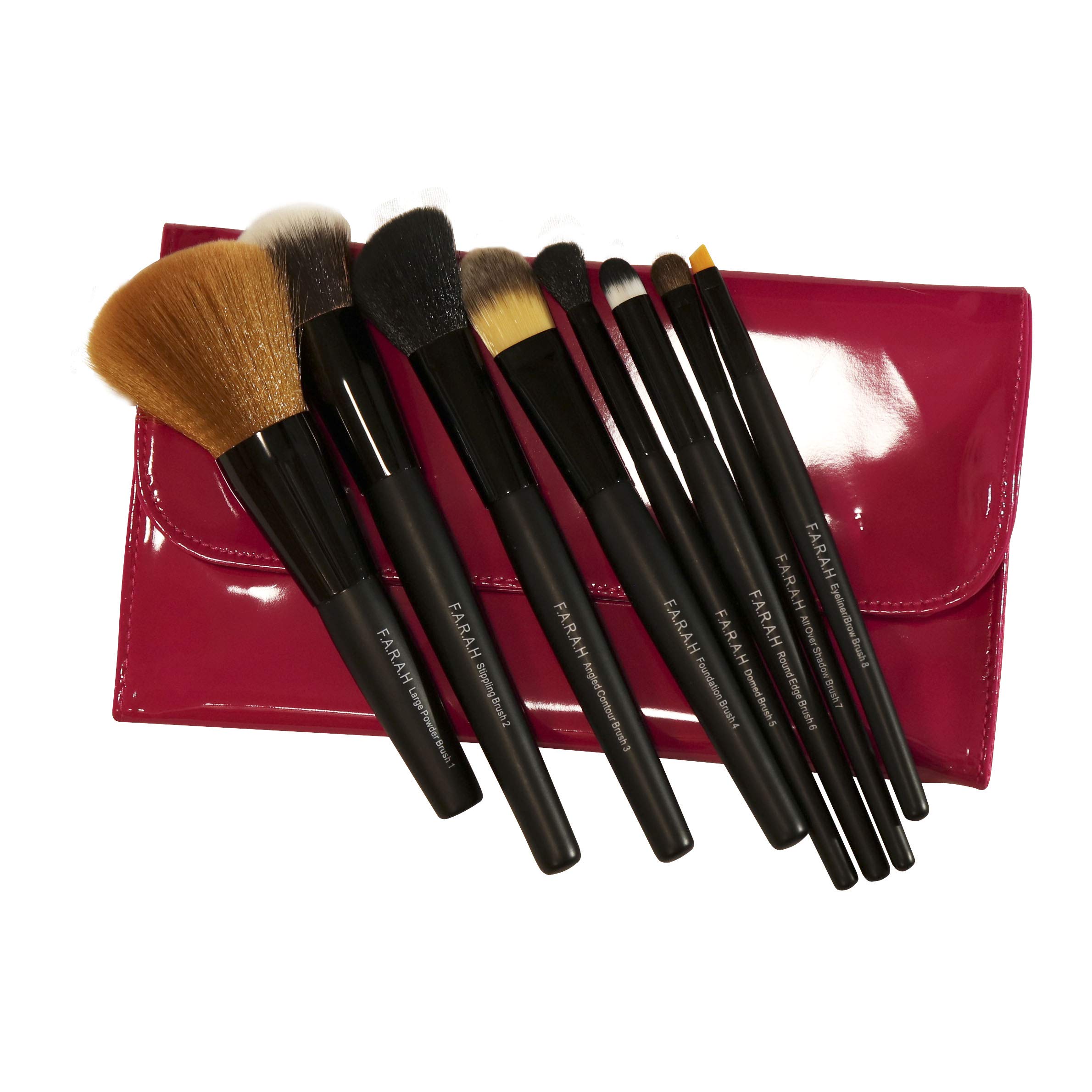 F.A.R.A.H Professional 8-Piece Premium Makeup Brush Set - Soft Synthetic Bristles for Flawless Foundation, Blending & Contouring - Perfect for Everyday Makeup, Travel & Professional Makeup Artists