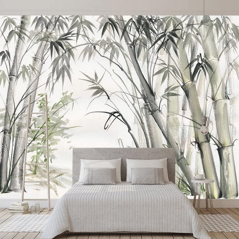 Eco-Friendly Bamboo Wallpaper for Home Decor - Natural Wood Peel and Stick Wall Mural with Forest Trees Design | Perfect for Living Room, Bedroom & Nursery Wall Covering