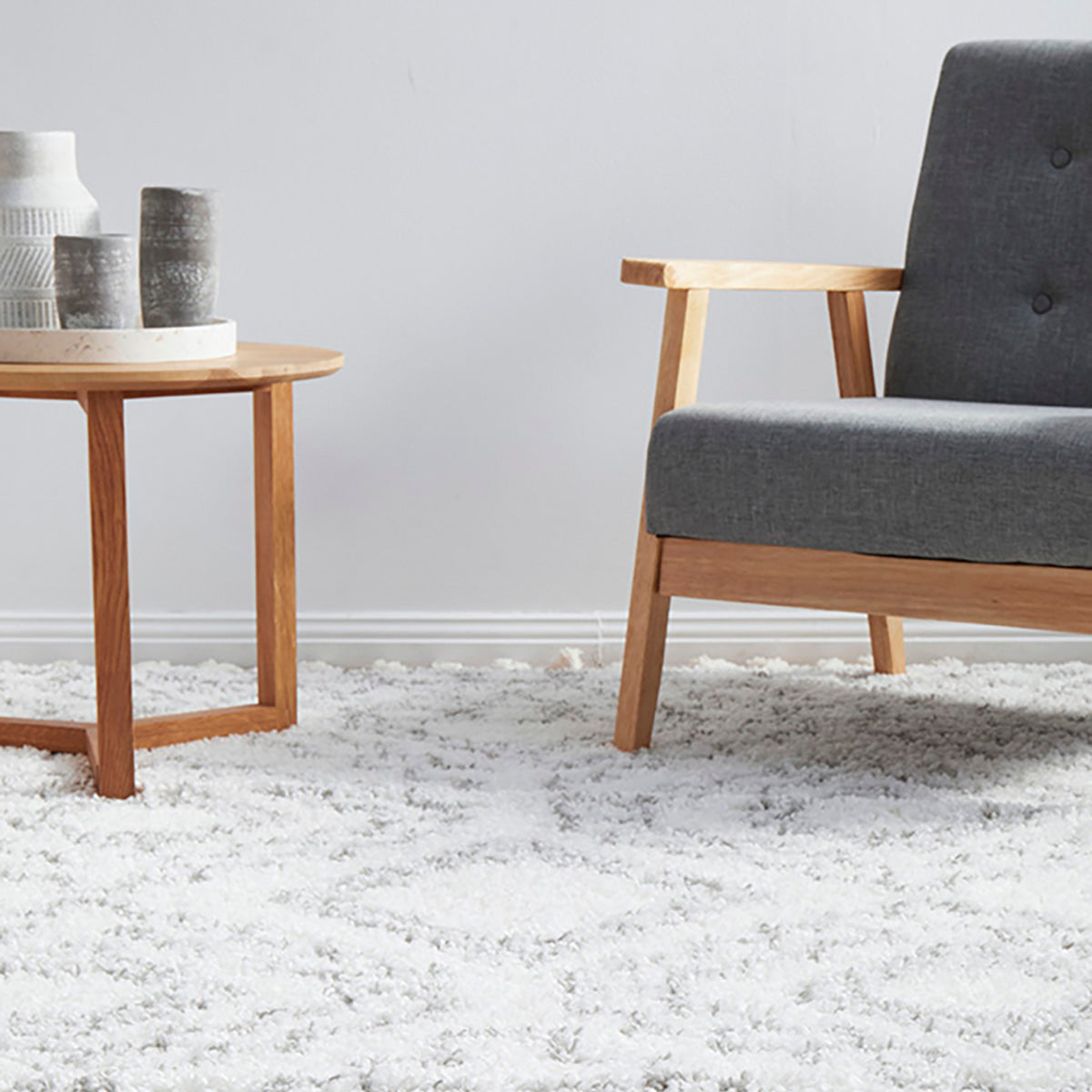 Casablanca Fez Rug (White) - Handmade Moroccan Wool Carpet for Living Room, Bedroom & Office Decor