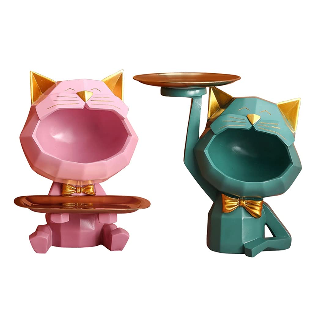 Desk Storage Organizer - Decorative Catch All Tray, Key Holder & Candy Dish Set | Resin Home Decor Statues | Creative Office & Halloween Decorations | Perfect for Desk Organization, Key Storage & Holiday Decor (Style 3)
