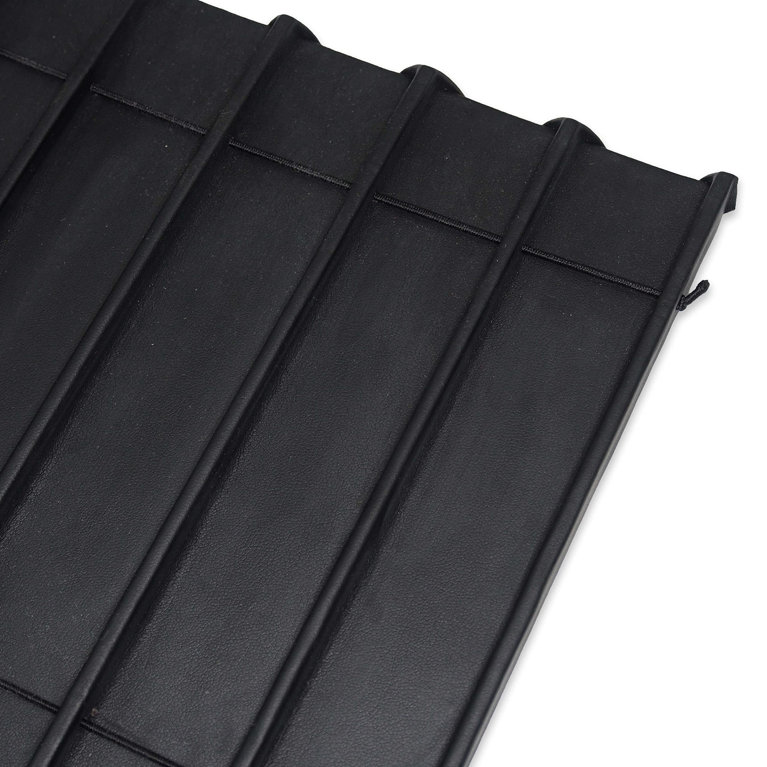 10-Section Black Leatherette Sorting Tray with Free-Standing Plastic Display Tray - 14.75