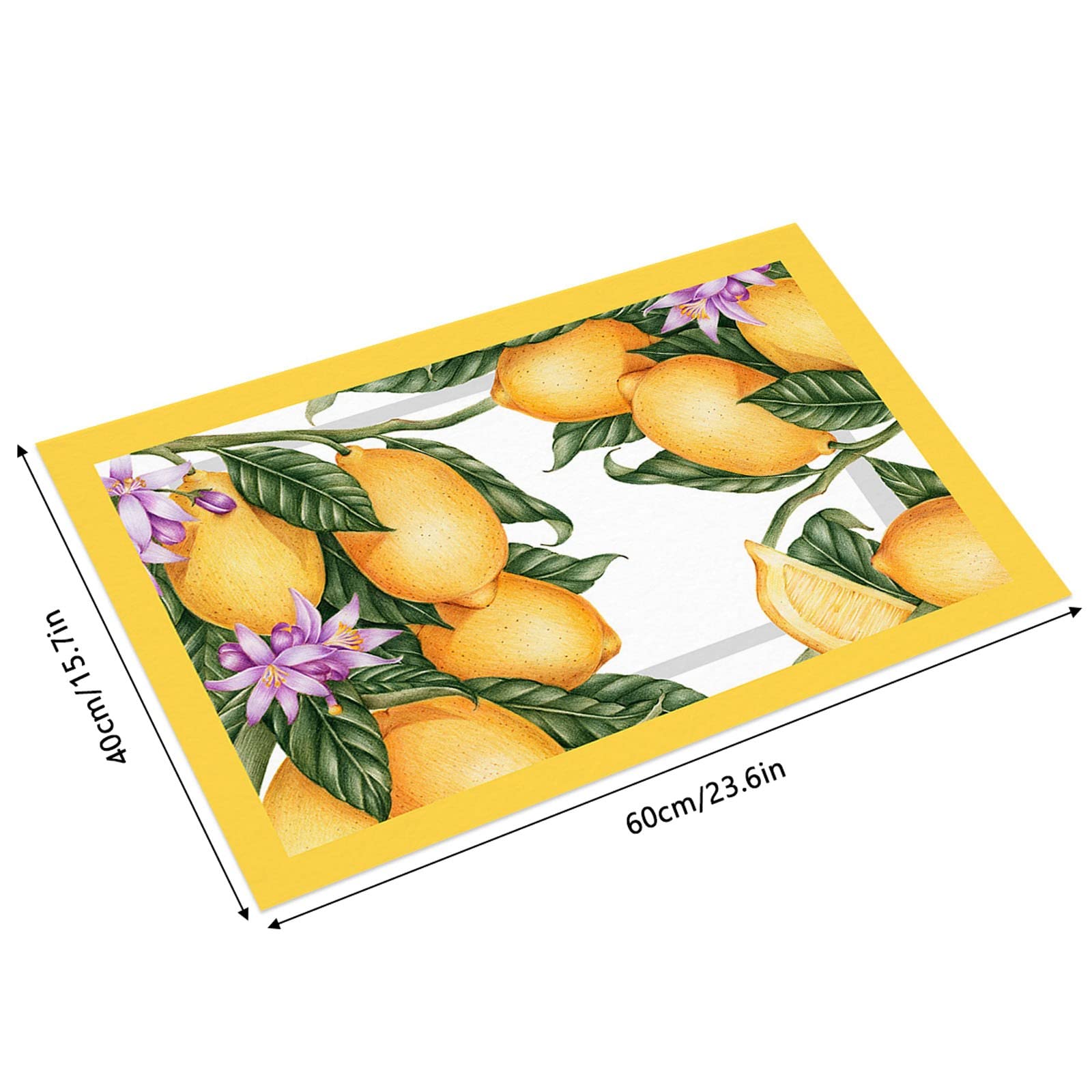 Non-Slip Sunflower Lemon Floor Mat - Waterproof Entry Door Mat for Spring & Summer - Bathroom Rug with Anti-Skid Backing - Perfect for Home, Kitchen, Porch Decor