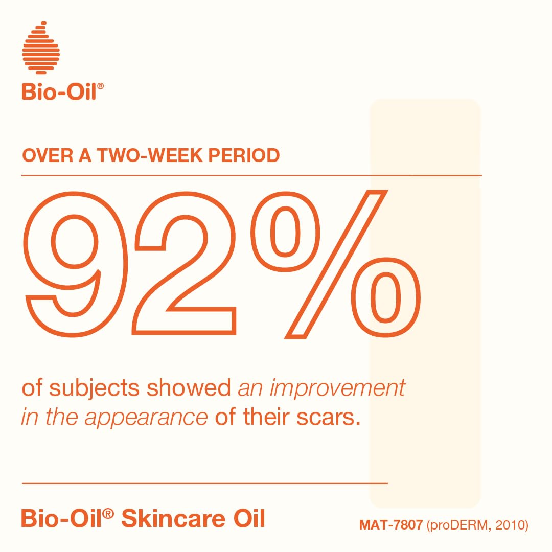Bio-Oil Natural Skincare Oil for Stretch Marks & Scars, 60ml - Hydrating Body Oil for Dry Skin, Pregnancy Care & Anti-Aging | Perfect for Daily Moisturizing & Skin Repair