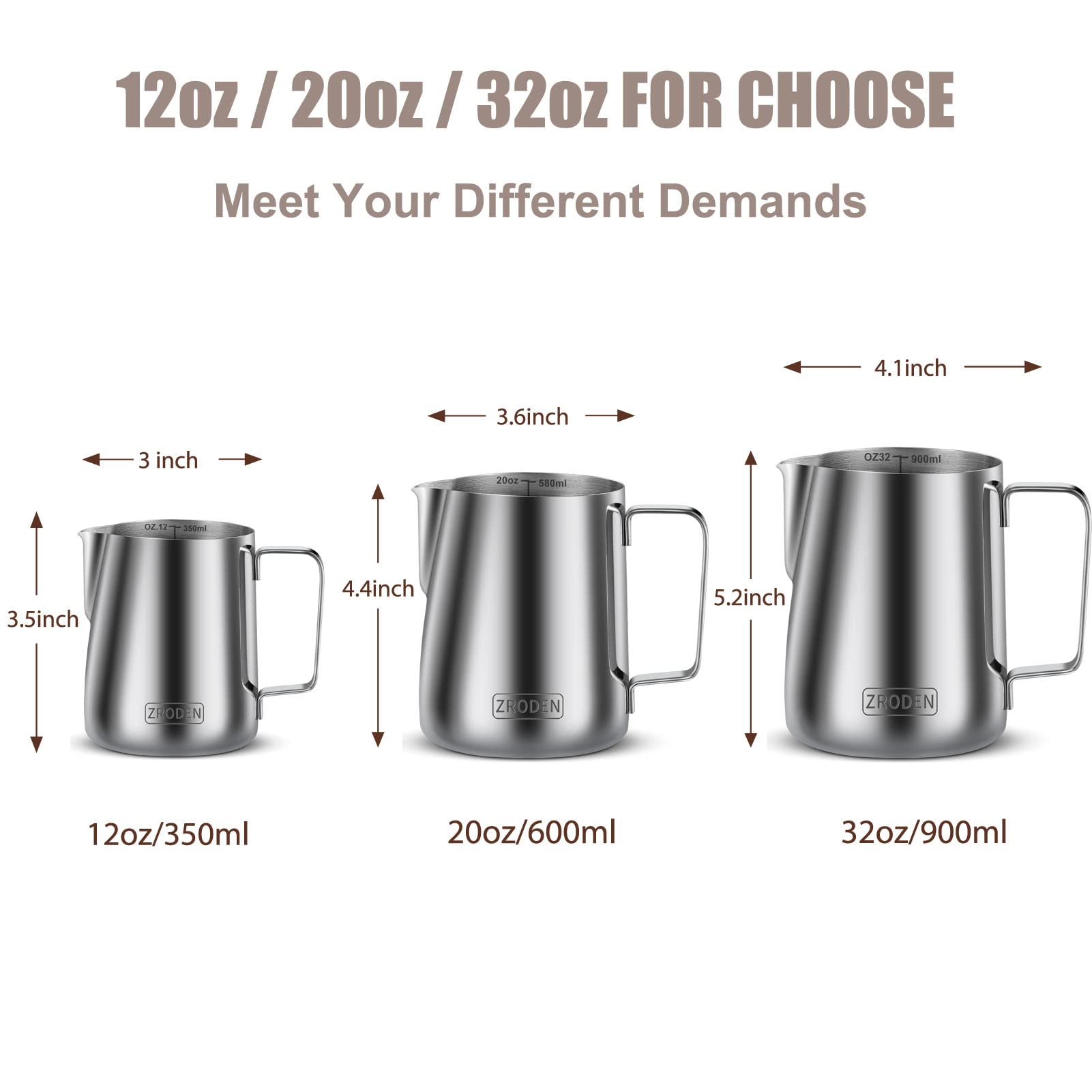 20oz Stainless Steel Milk Frothing Pitcher for Espresso & Cappuccino - Barista Tools with Latte Art Pen for Coffee Machine Accessories | Perfect for Home & Professional Use, Latte Art & Coffee Decorating