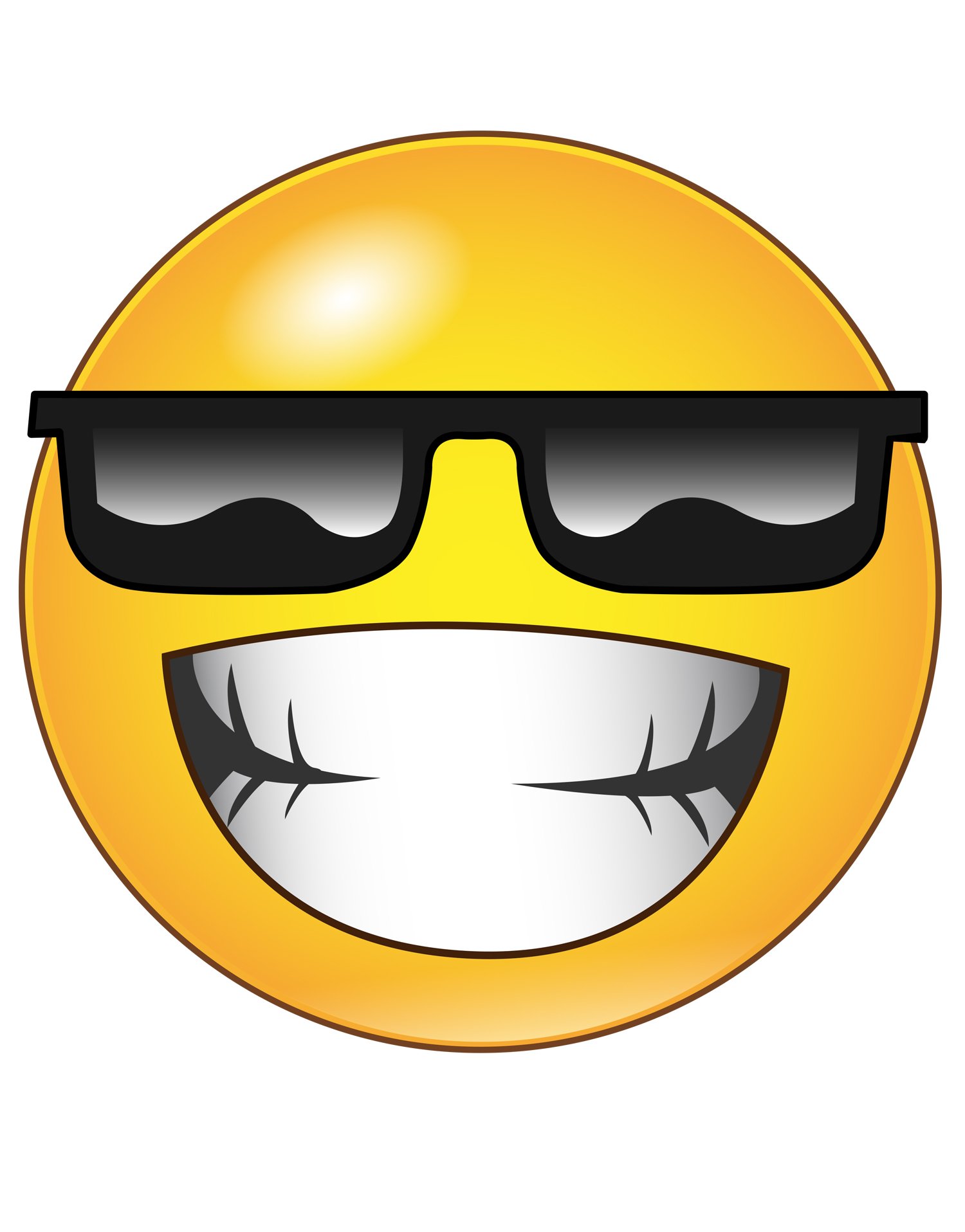 Emoticon Smiling Faces Wall Decal Stickers - 20 Inch Peel and Stick Vinyl Art for Home, Office & Nursery Decor - Fun Room Decoration for Kids Bedroom, Classroom or Party