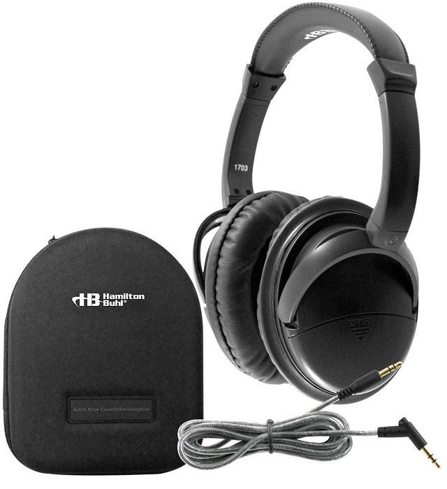 HamiltonBuhl Deluxe Active Noise Cancelling Headphones with Case - Premium Wireless Bluetooth Headset for Travel, Work & Study - Noise Reduction Earbuds with Built-in Mic & 30H Playtime