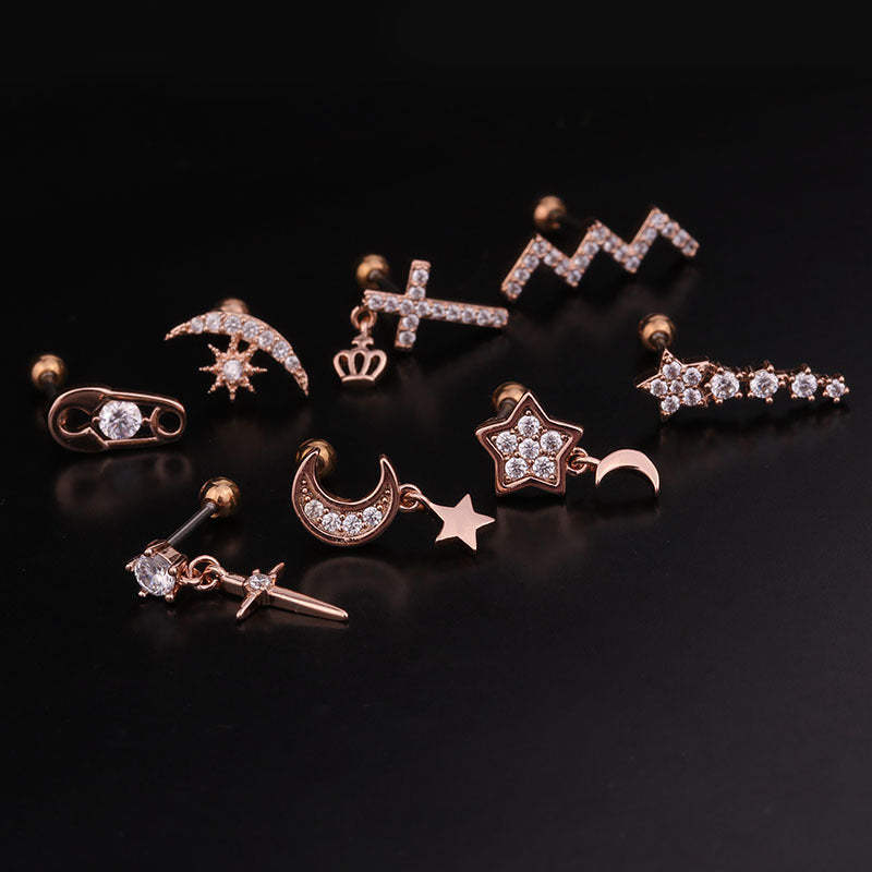 20G Cartilage Tiny Stud Earrings - Surgical Steel Celestial Star Earrings for Women | Hypoallergenic Piercing Jewelry | Perfect for Daily Wear, Parties & Gifts