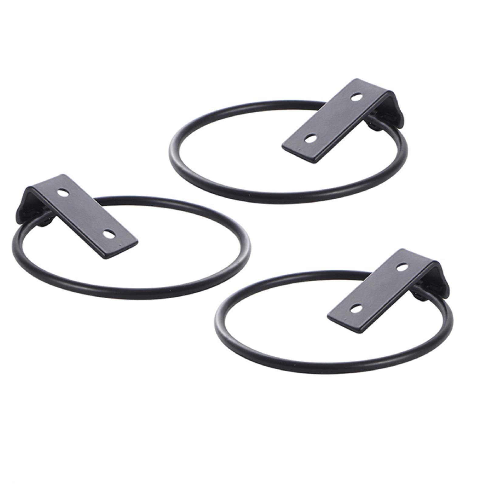 3 Pack Black Heavy-Duty Metal Wall Mounted Flower Pot Holder Rings - Plant Hanger Brackets for Indoor/Outdoor Hanging Plants, Succulents, Herbs - Perfect for Balcony, Garden, Patio Decor