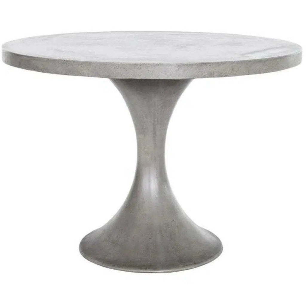 43 Inch Outdoor Dining Table - Modern Grey Patio Furniture for Garden, Backyard, and Poolside Dining