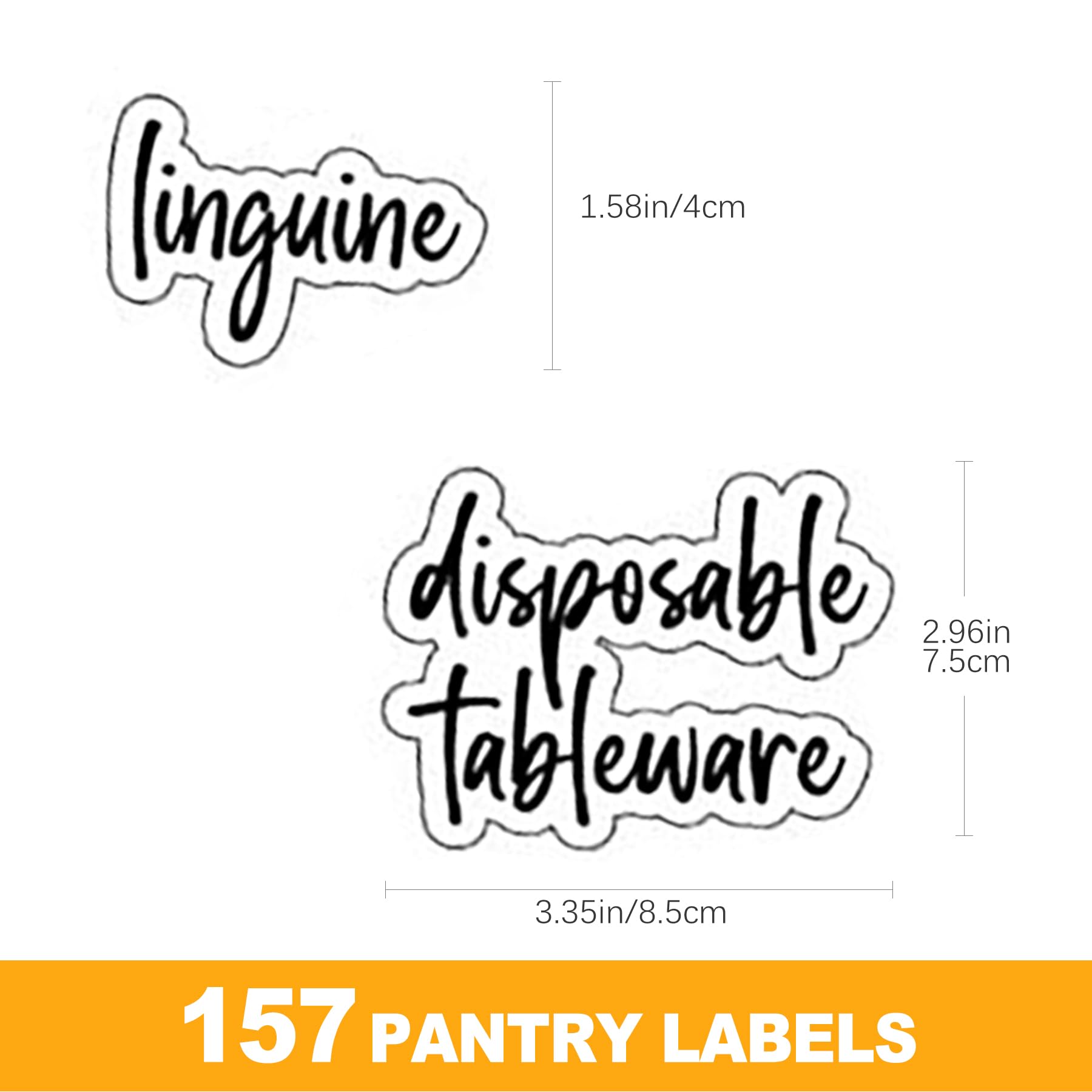 Premium CoguZed 157 Pantry & Kitchen Labels for Food Containers - Durable, Water-Resistant Organization Stickers in Elegant Black Script | Perfect for Pantry Organization, Meal Prep & Home Storage Solutions