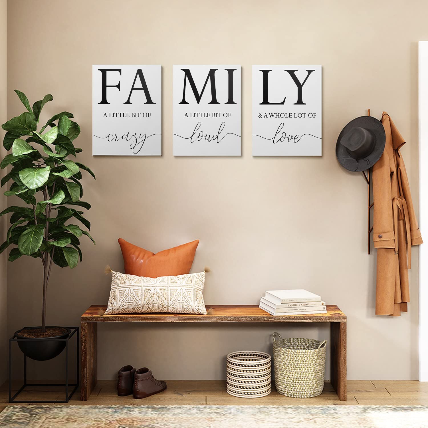 GUBIYU Modern Black and White Framed Canvas Wall Art Set of 3 - 24x36 Inch Inspirational Home Decor for Living Room, Bedroom & Dining Room | Perfect for Housewarming Gifts & Interior Design