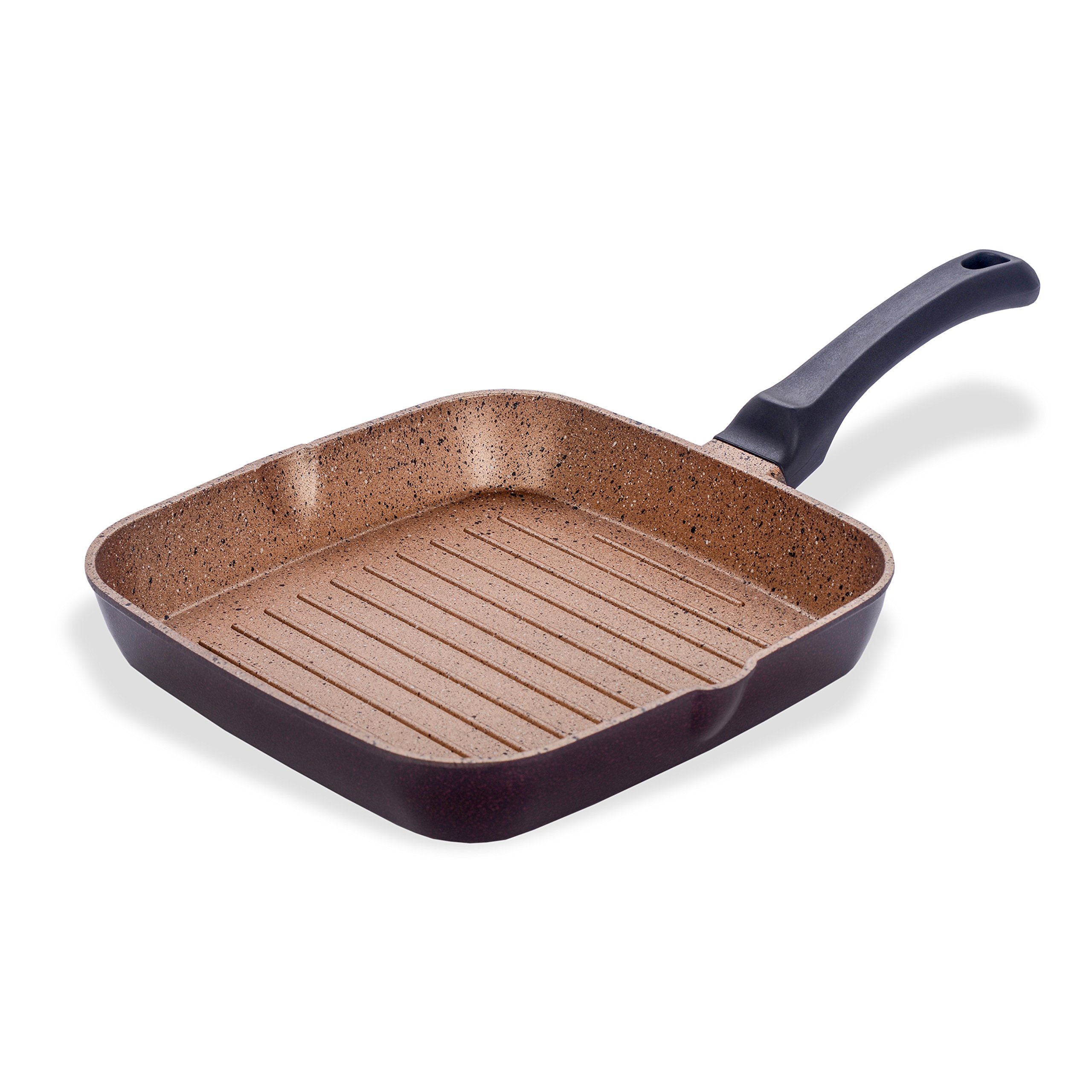 Sumeet Granite Finish Non-Stick Aluminum Grill Pan - Extra Large, Peach Color - Perfect for Indoor & Outdoor BBQ, Grilling Steaks, Burgers, and Vegetables