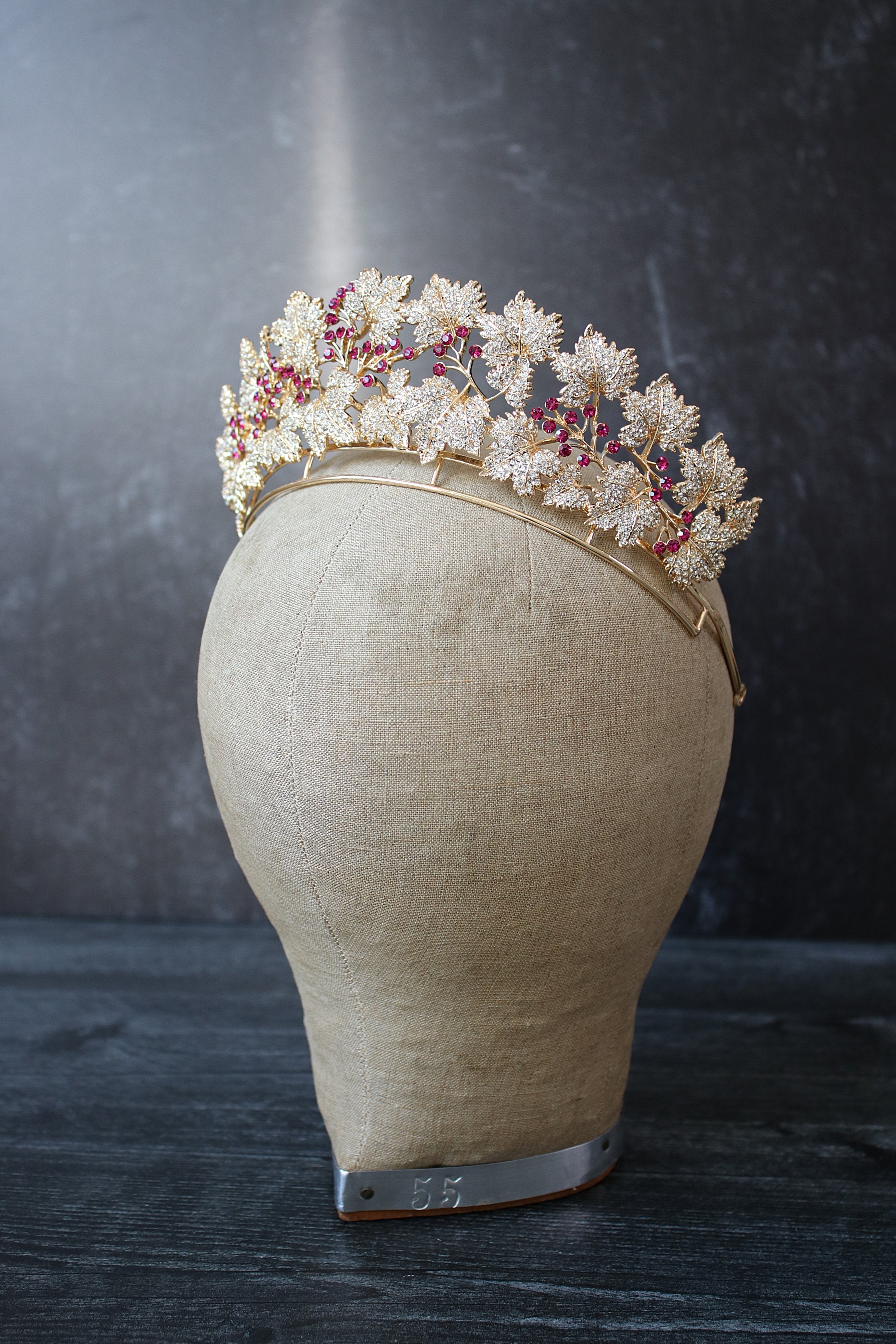 PRINCESS MARY Danish Ruby Bridal Tiara - Elegant Wedding Crown for Brides, Royal-Inspired Headpiece for Special Occasions