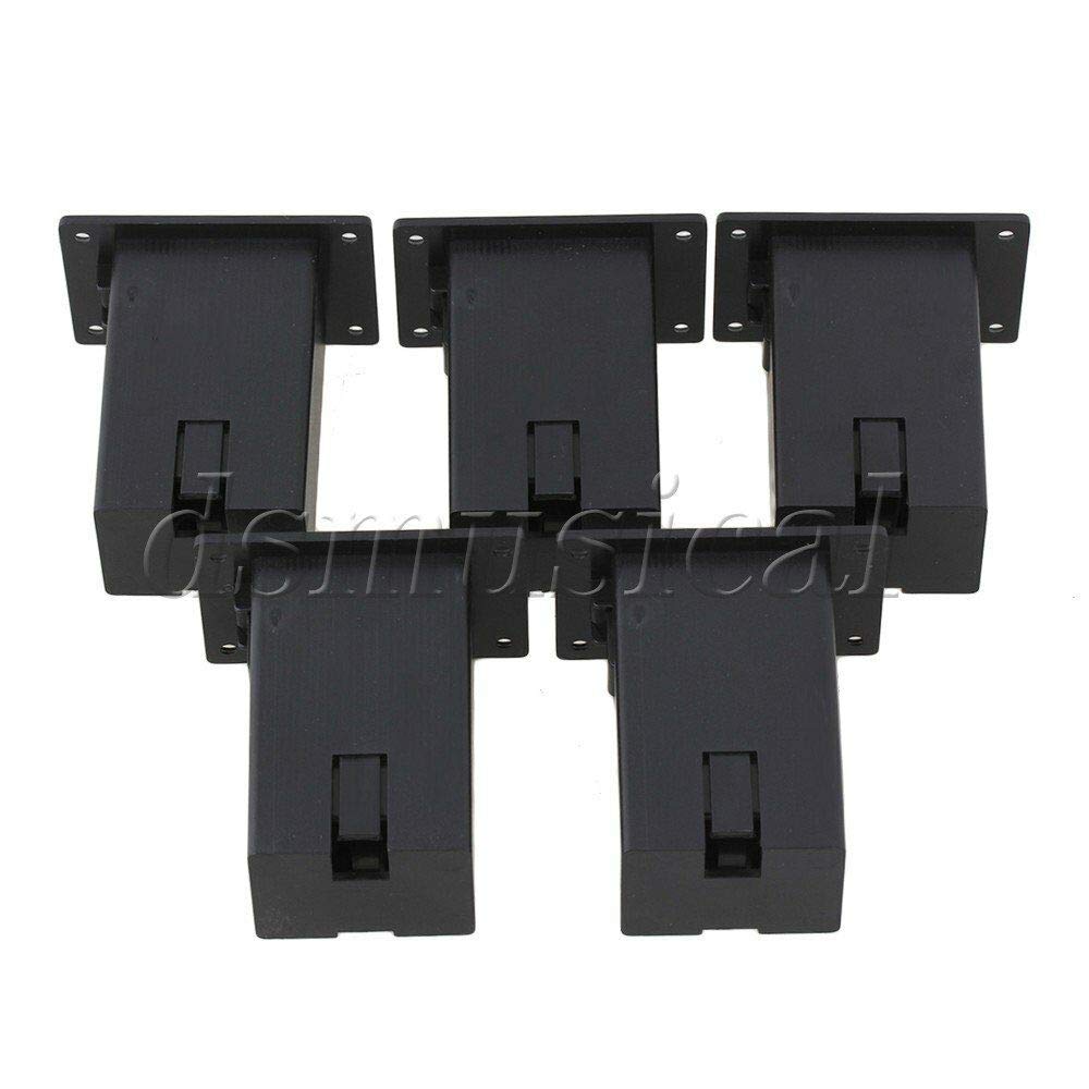 5-Pack Black 9V Guitar Battery Holder for Active Guitar & Bass Pickups - Durable Replacement Parts for Musicians & Performers - Perfect for Live Shows, Studio Recording & DIY Guitar Upgrades