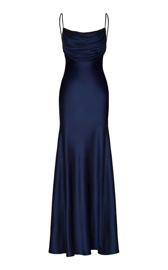 Elegant Navy Blue Mermaid Satin Long Prom Dress for Women - Formal Evening Gown J4678 | Perfect for Homecoming, Wedding Guest, and Black Tie Events