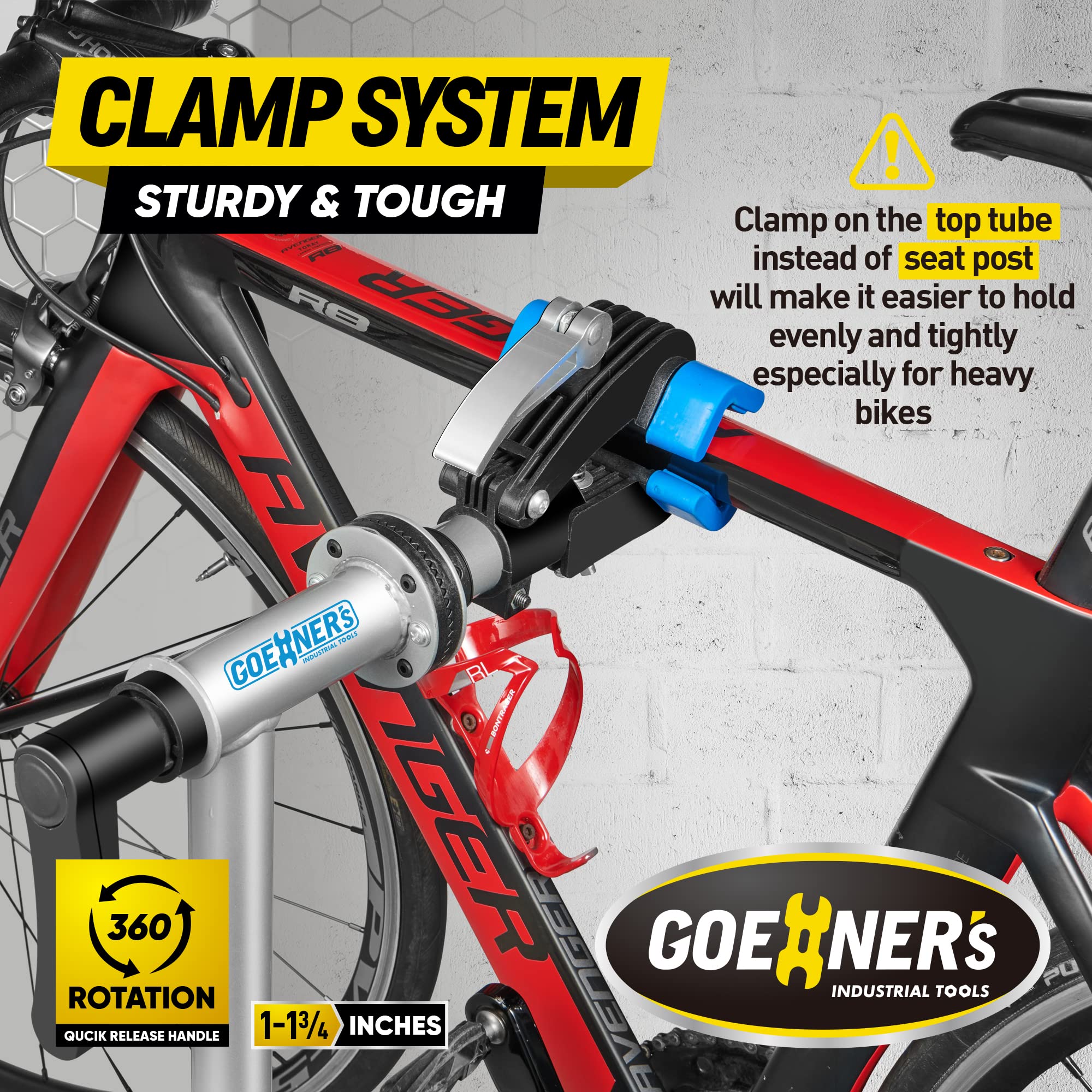 GOEHNER Heavy Duty Bike Repair Stand - 100 lbs Capacity for E-Bikes, Mountain & Road Bikes | Professional Bicycle Maintenance Stand for Home Garage & Bike Shops