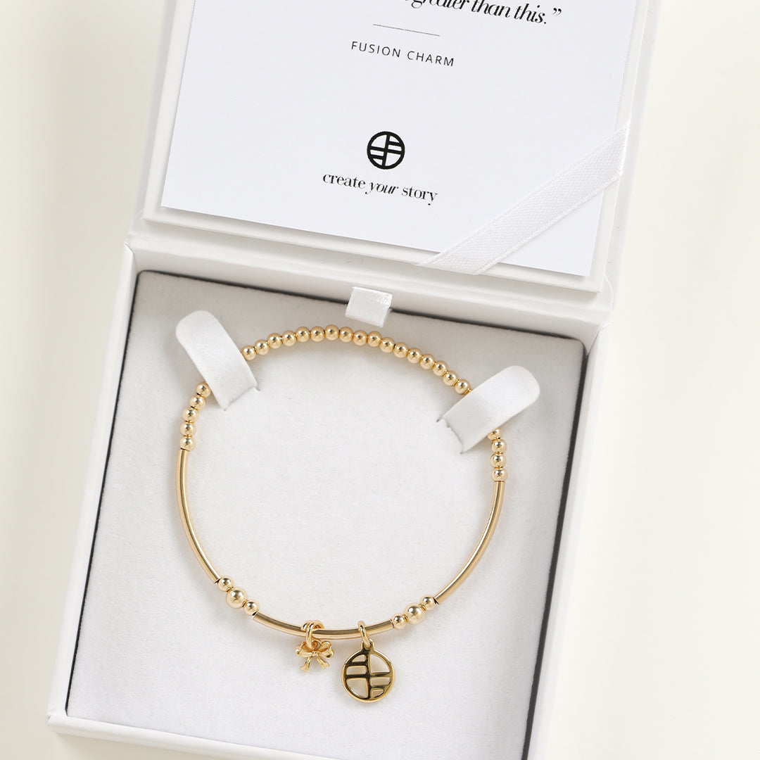 Fusion Bow Charm Bracelet for Women - Elegant Adjustable Fashion Jewelry Gift for Birthday, Anniversary & Party | Perfect for Casual, Office & Special Occasions
