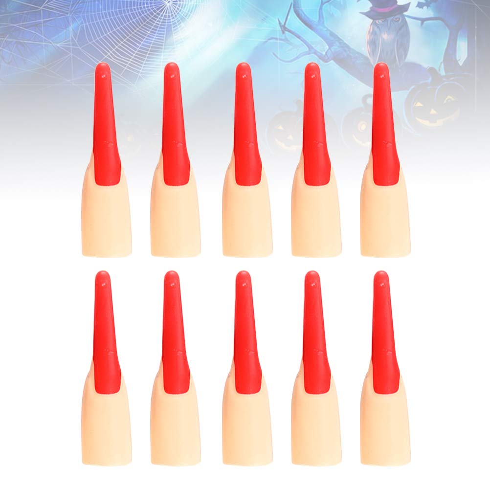 PRETYZOOM 10pcs Gothic Nail Art Rings - Zombie Fake Fingers, Witch Cosplay Props, Halloween Nail Decorations for Costume Parties, Masquerade & Nail Art Designs