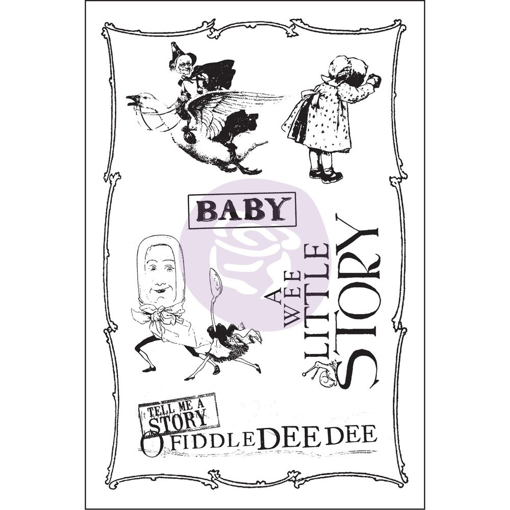 Prima Marketing Bedtime Story Cling Rubber Stamps Set - 4x6 Inch for Scrapbooking, Card Making & DIY Crafts - Perfect for Memory Books, Journals & Handmade Greeting Cards