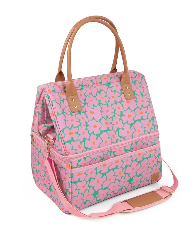 The Somewhere Co Blossom Cooler Bag - Insulated Picnic Tote for Beach, Camping & Outdoor Adventures | Leakproof & Stylish Lunch Bag for Women & Men