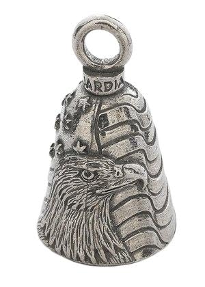 Bald Eagle Guardian Biker Bell with Hanger - American Flag Motorcycle Accessory for Road Protection & Good Luck Charm | Perfect for Harley, Cruiser & Touring Bikes