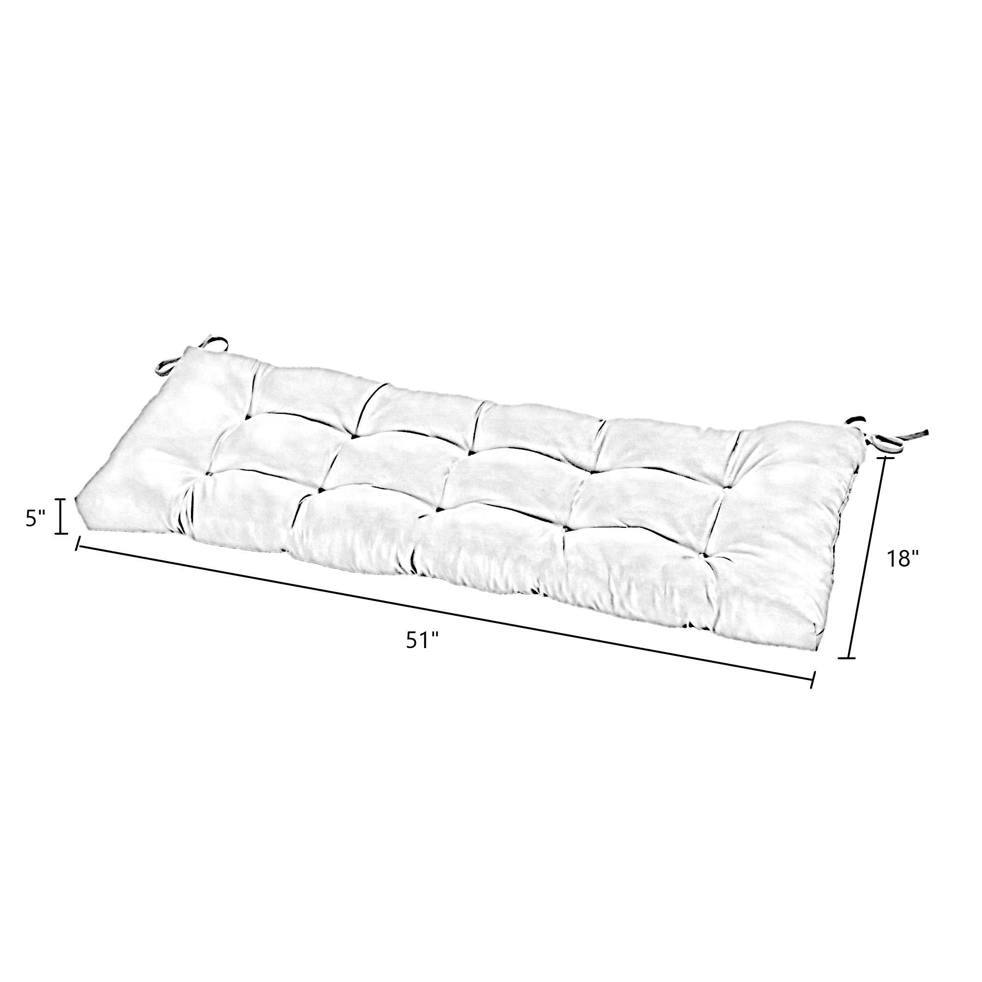 Greendale Home Fashions 51x18-inch Outdoor Bench Cushion Set of 1 - Espresso Stripe Design - Water-Resistant & UV-Protected - Perfect for Patio, Deck, or Garden Furniture