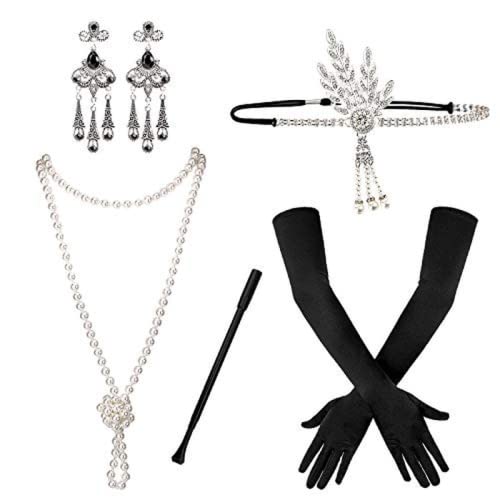 Long Black Elbow-Length Satin Gloves (21