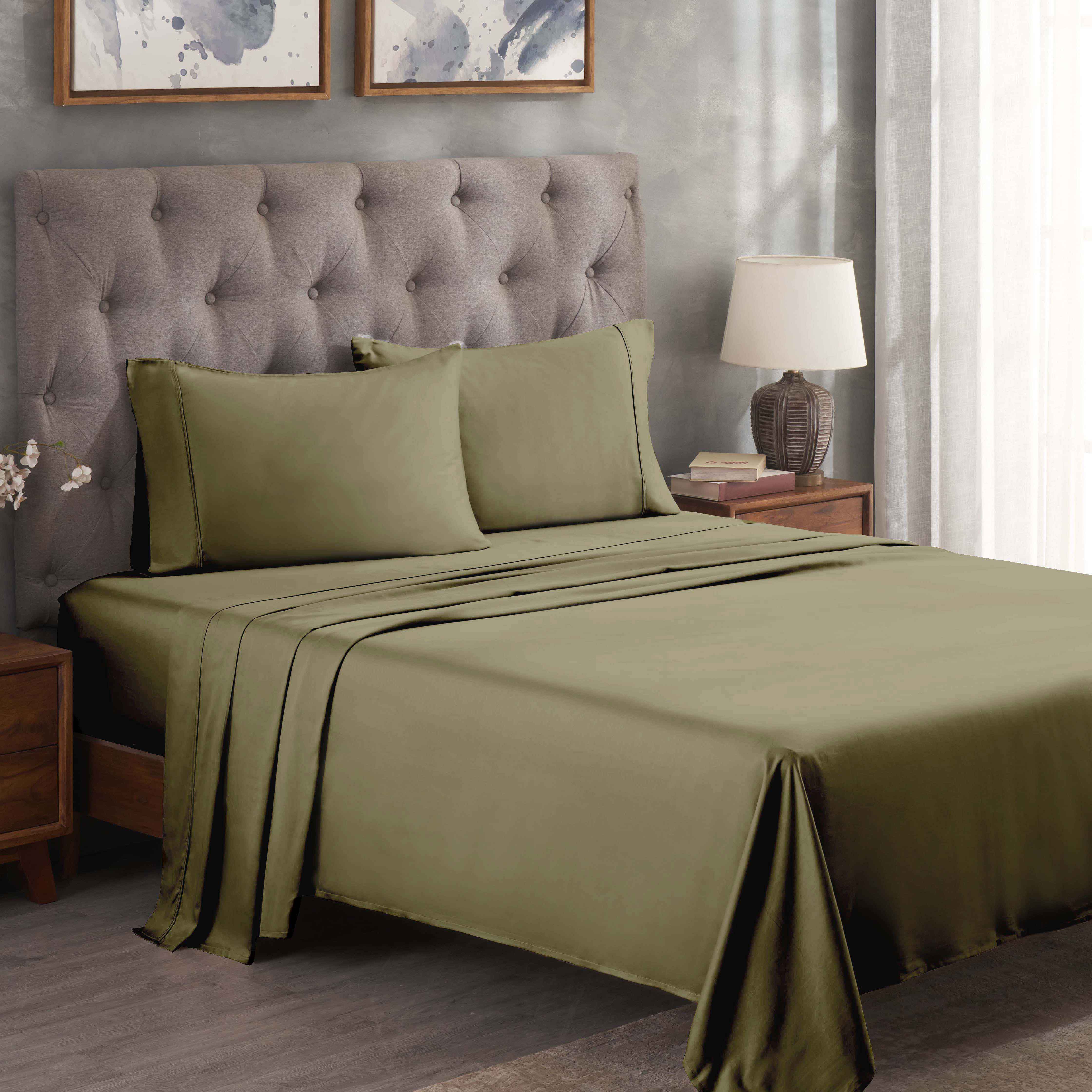 Premium 300 Thread Count Egyptian Cotton Bed Sheet Set - Soft, Breathable & Durable for Ultimate Comfort - Perfect for Luxury Bedrooms & Hotels