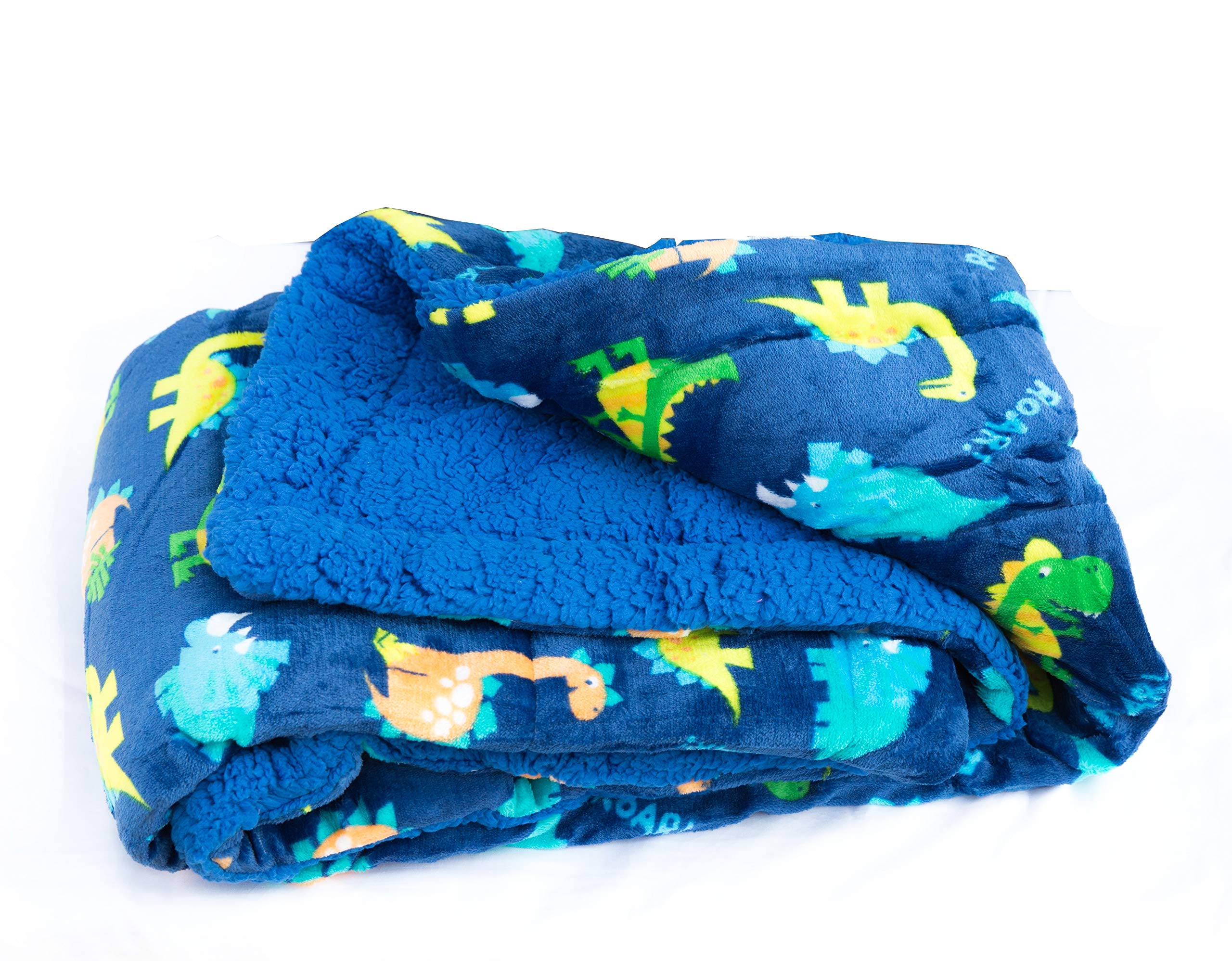 Soft & Warm Sherpa Baby Blanket for Boys - Navy Blue Dinosaur Print, 40x50 Inches - Cozy Plush Throw for Strollers, Toddler Beds & Nursery Decor - Perfect for Snuggling, Playtime & Gifts