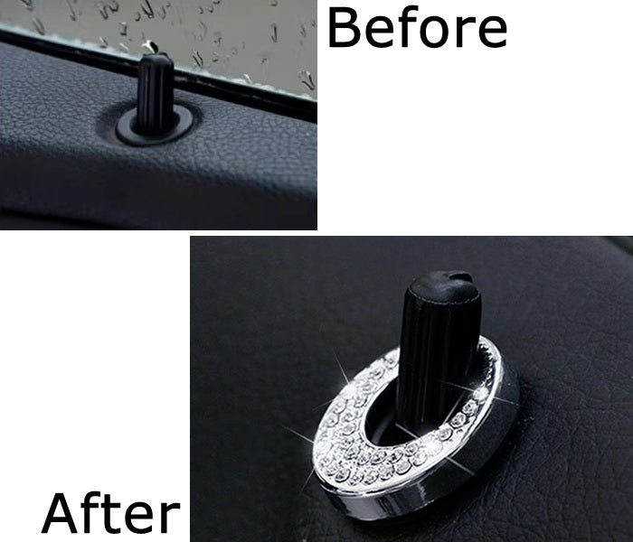 4PCS Oval Crystal Bling Alloy Door Lock Pin Decorative Rings for Mercedes CLA GLA - Luxury Car Accessories for Enhanced Interior Style & Protection