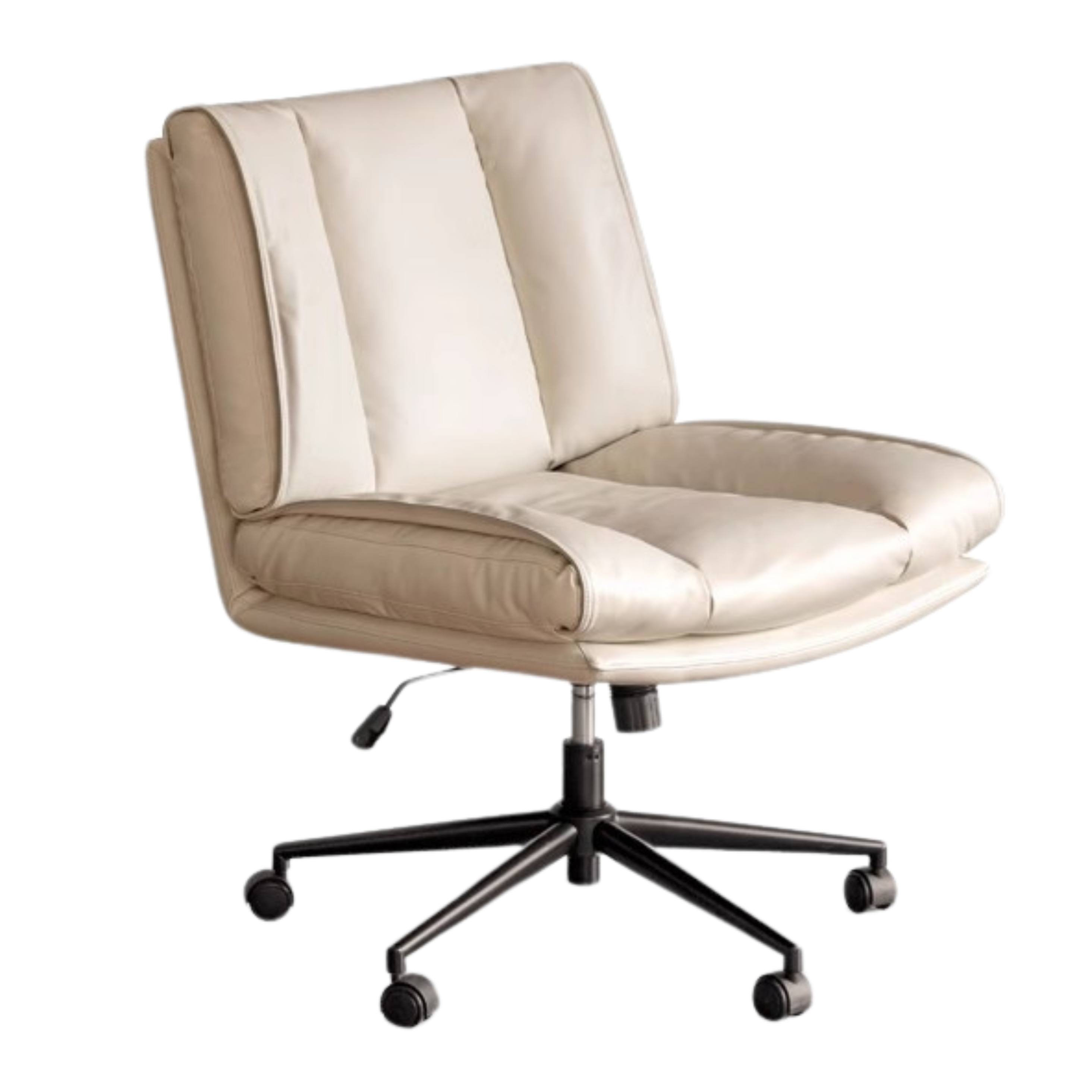 27.6x33.1x35.9-38.2 inch / 70x84x91-97 сm / milky white / organic leather swivel chair