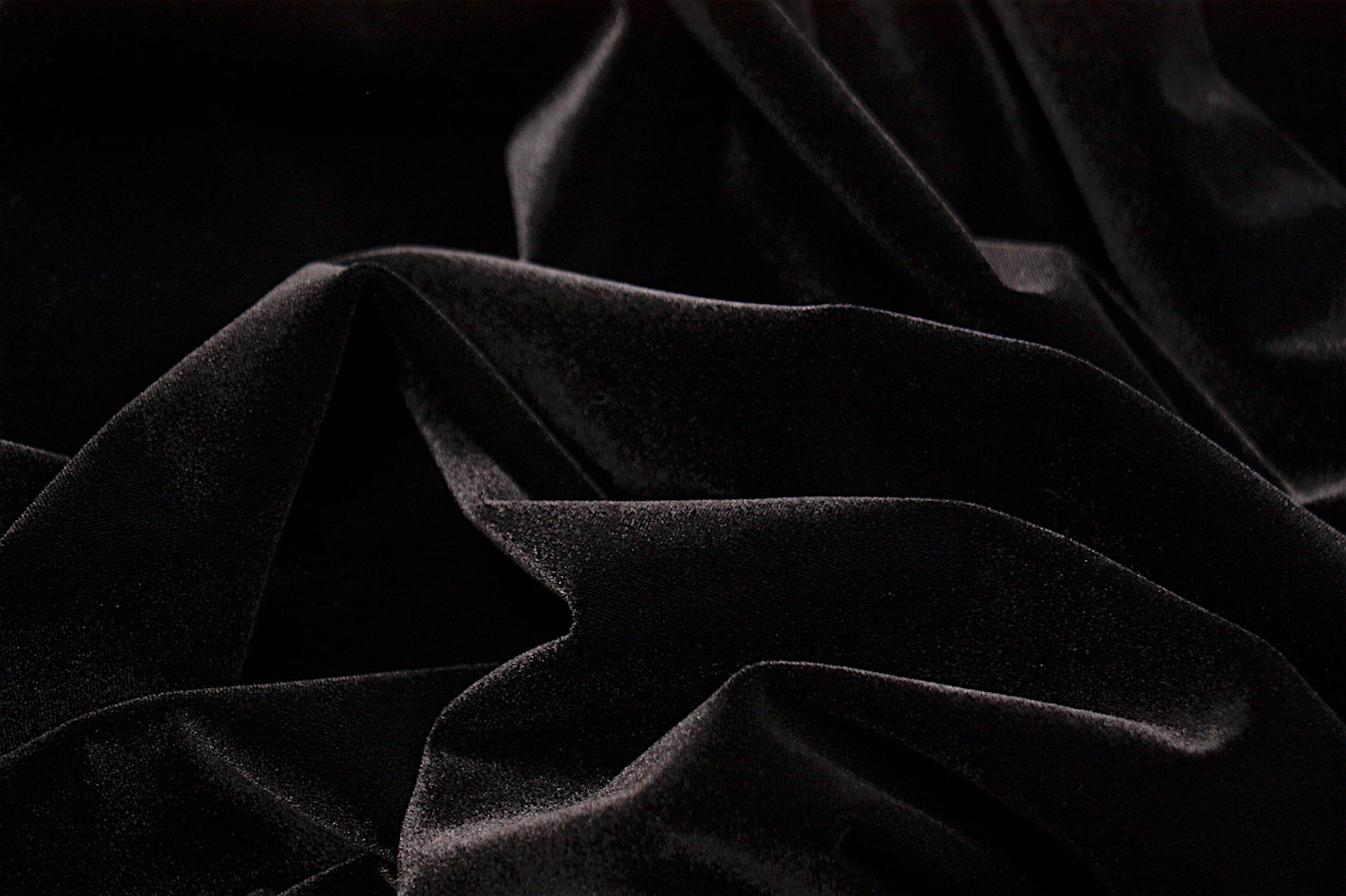 Black Night Owl Stretch Velvet Fabric - Soft & Luxurious Material for Evening Gowns, Dresses, and Home Decor Projects