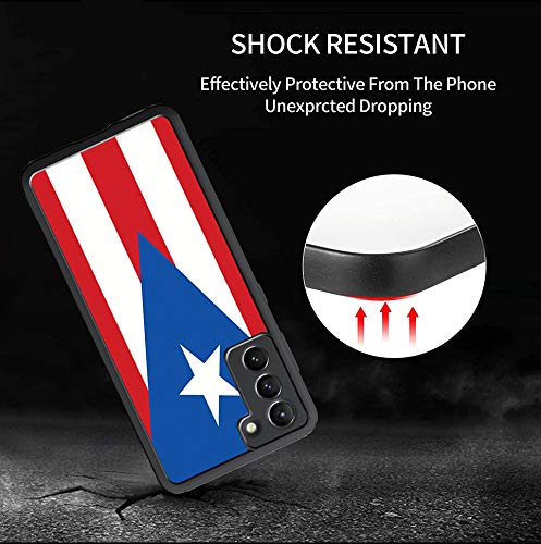Samsung Galaxy S21 Case with Puerto Rican Flag Design - Shockproof TPU Protective Phone Cover for Impact Protection | Perfect for Travel, Daily Use & Showcasing Puerto Rican Pride