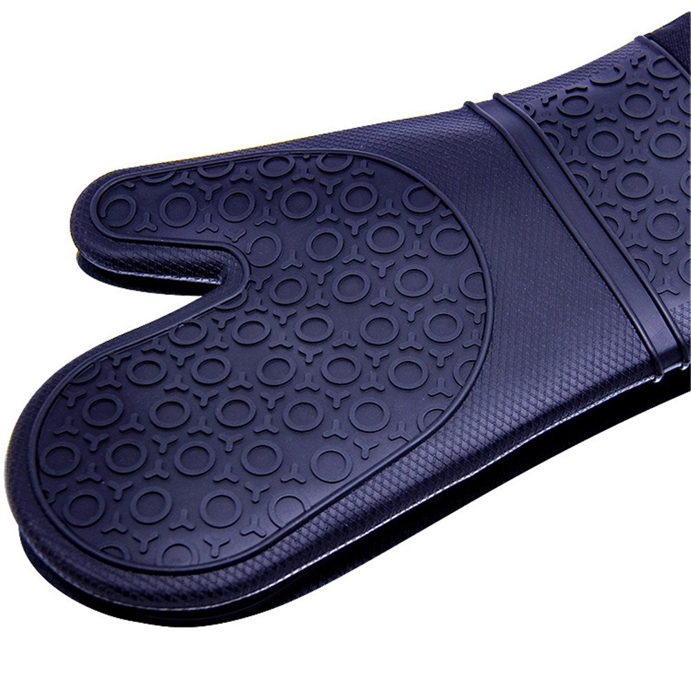 Professional Heat Resistant Silicone Oven Mitts - Extra Long 19.5